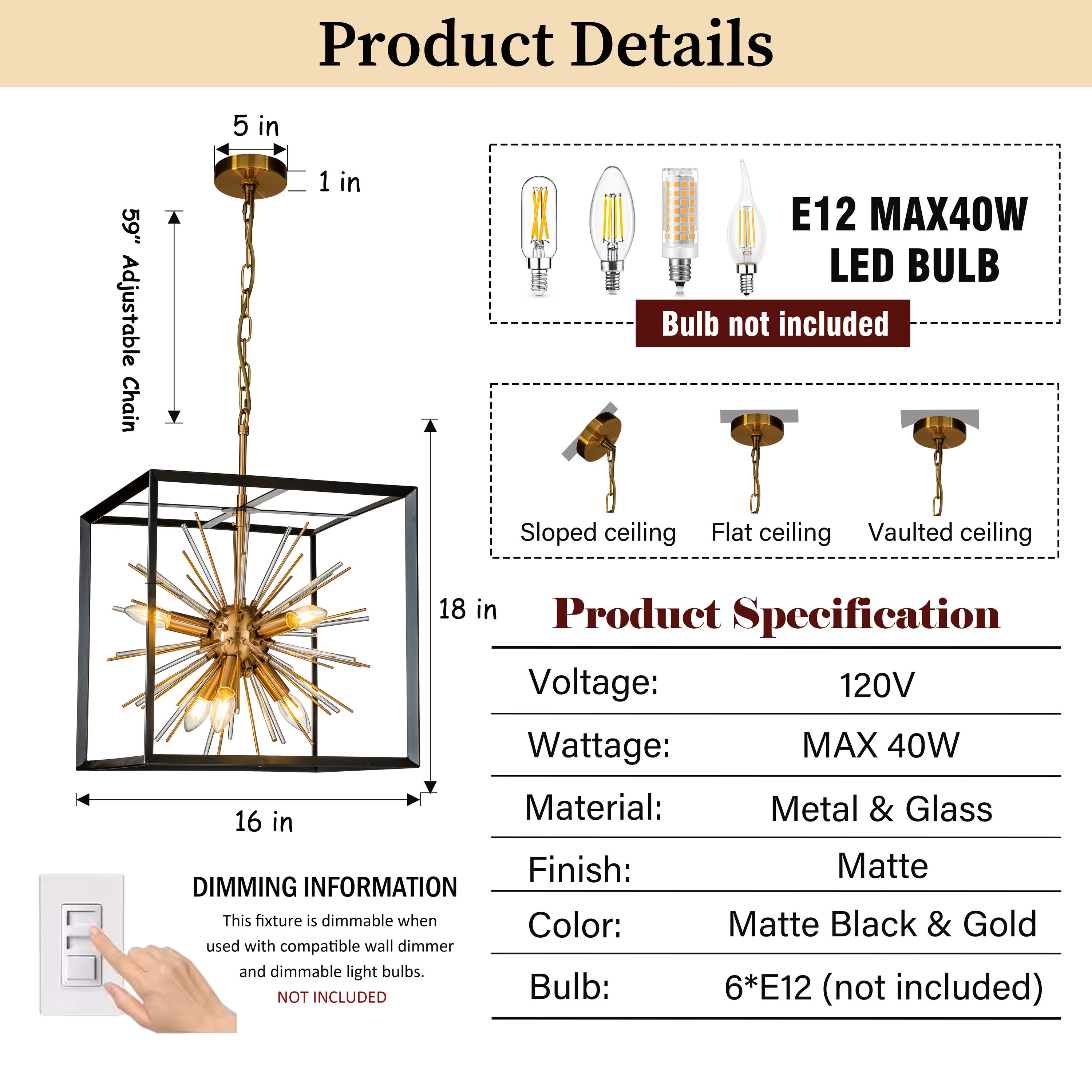AloaDecor Lighting 7010D40I MB_BBZ b090015 - View #3