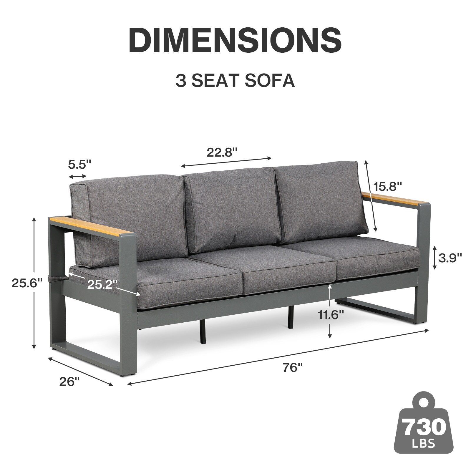 Aoodor A187-PDYGY Patio-Sofas-Daybeds - View #2