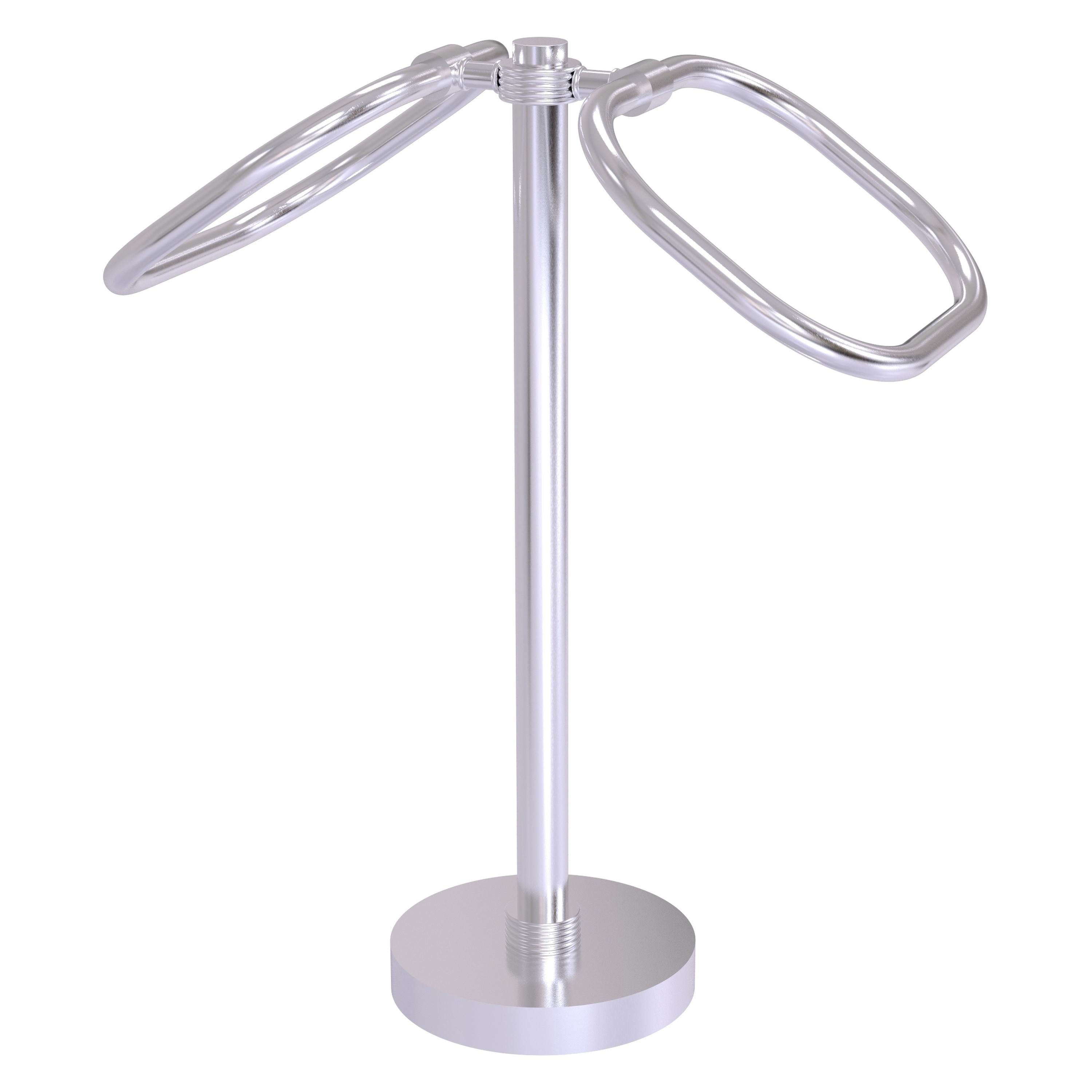 Allied Brass TB-20G-SCH Satin Chrome Freestanding countertop Double Towel Ring
