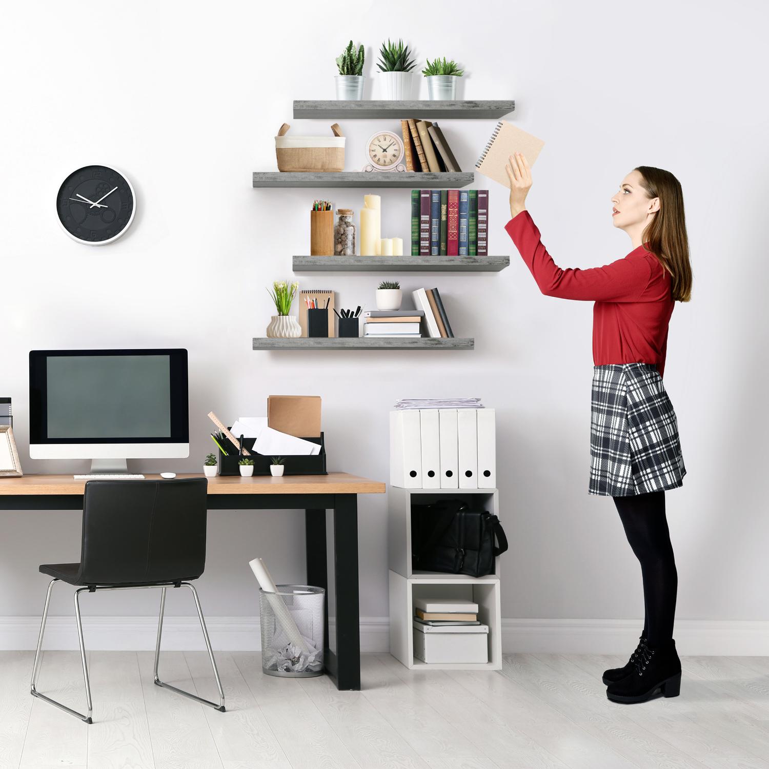 SORBUS WD-FLT4-GRW Wall-Mounted-Shelving - View #6
