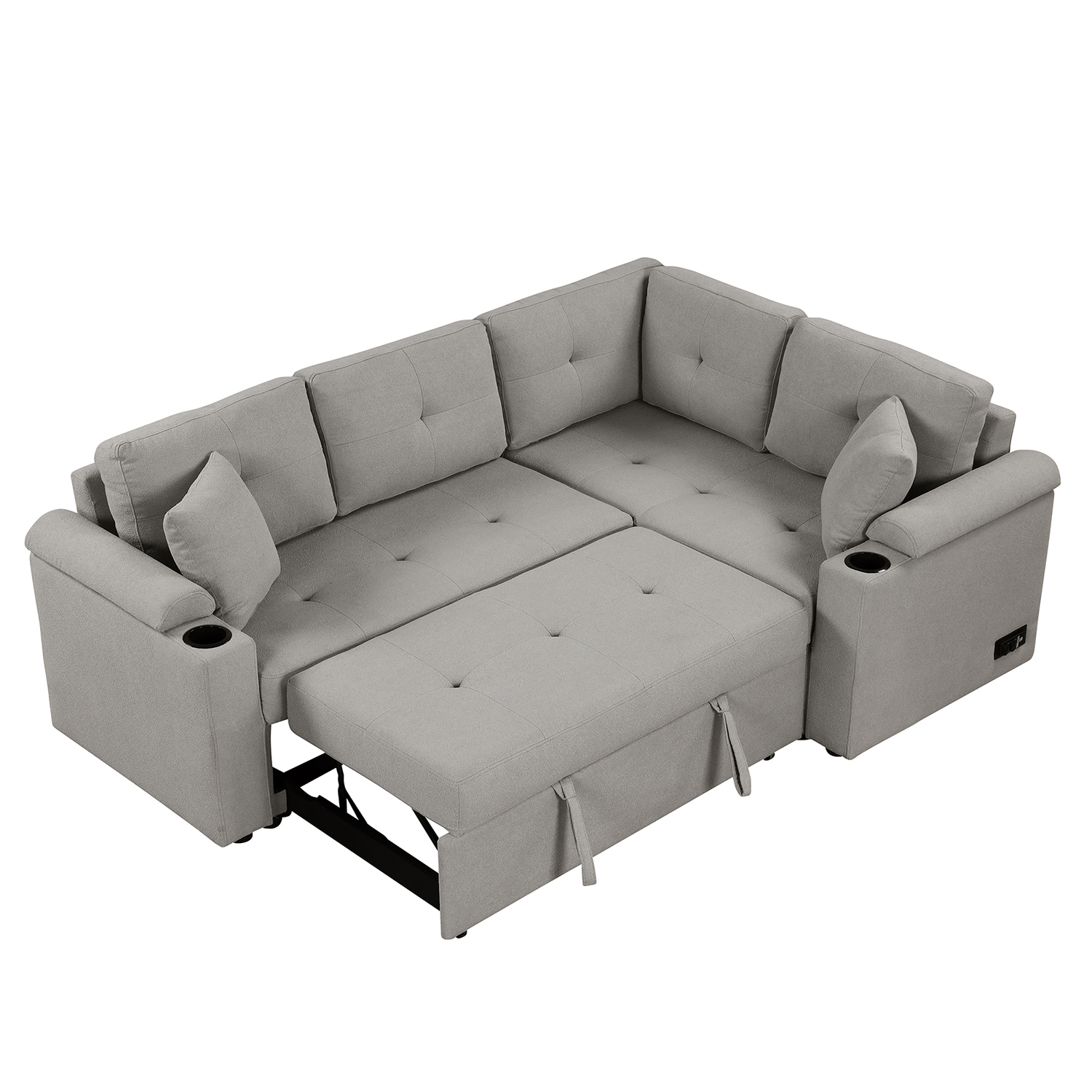 Bybafun YA3700397 83-Inches Craftsman Gray 3 -seater Reclining Sleeper