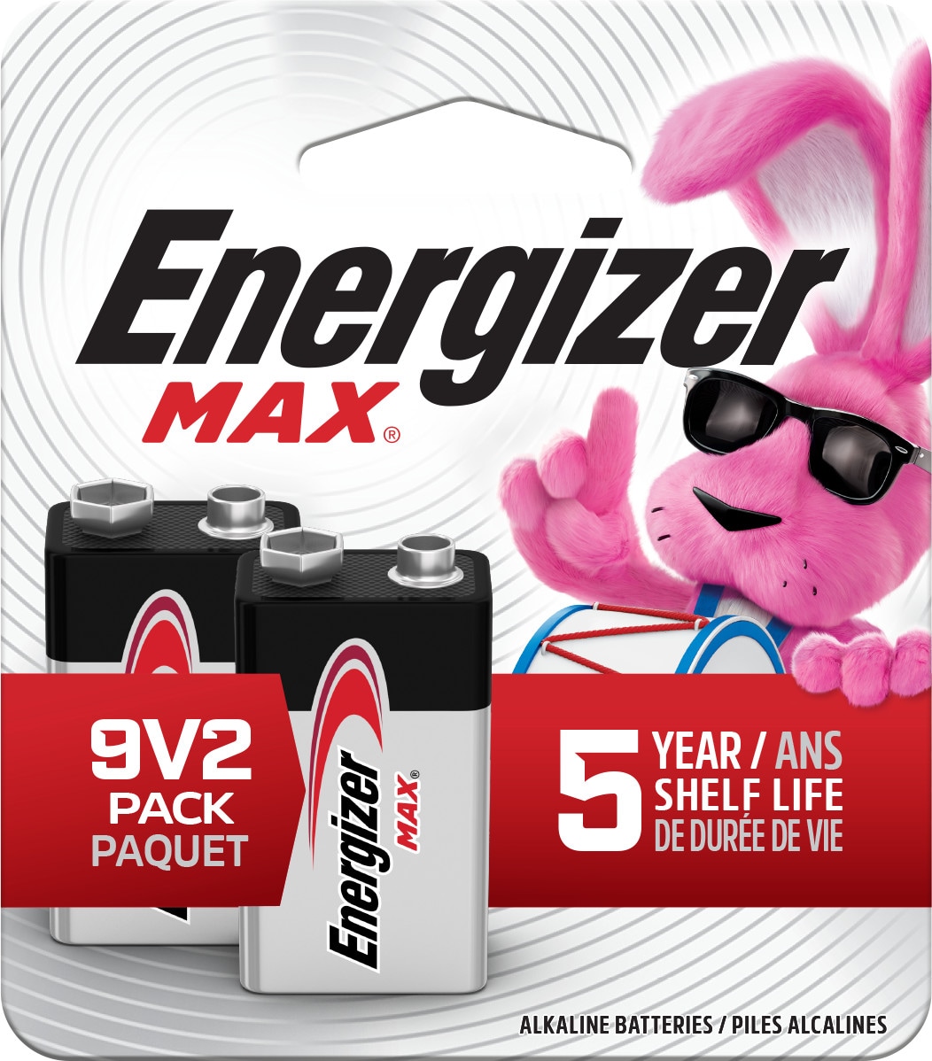 Energizer MAX Alkaline 9-Volt Batteries 2 -Pack #522PFP-2