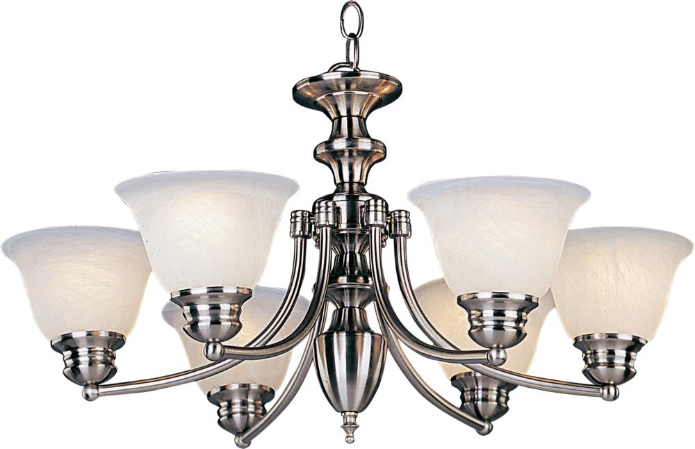 Maxim Lighting 2684MRSN Malaga 6-Light Satin Nickel Transitional Chandelier