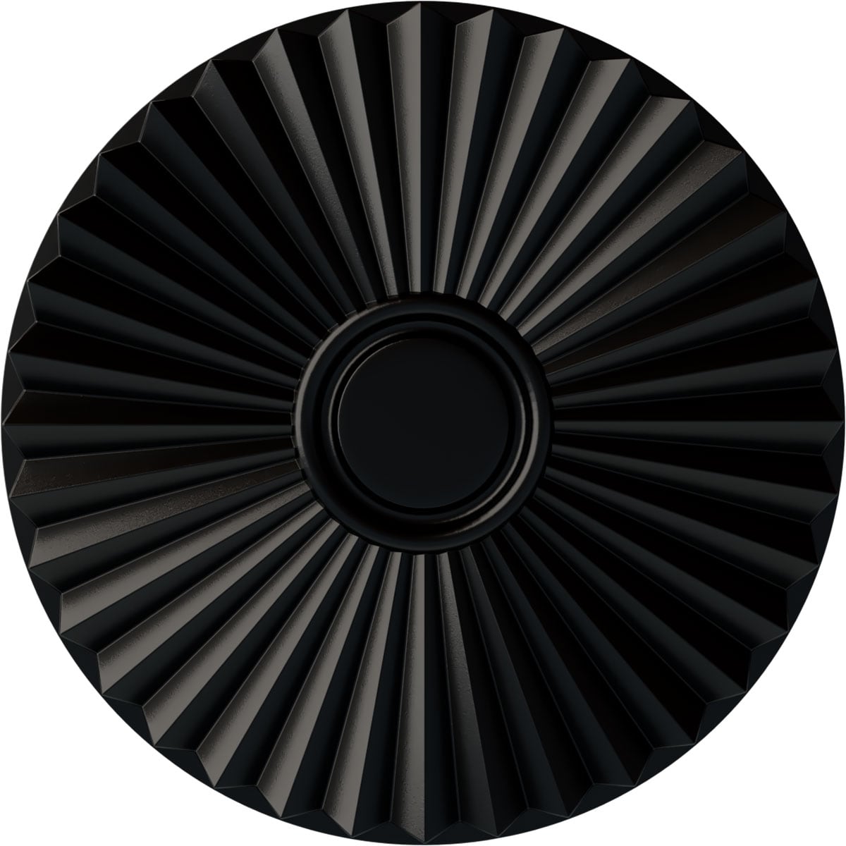 Ekena Millwork CM20SHBLF Shakuras 19.75-in W x 19.75-in L Jet Black Polyurethane Ceiling Medallion