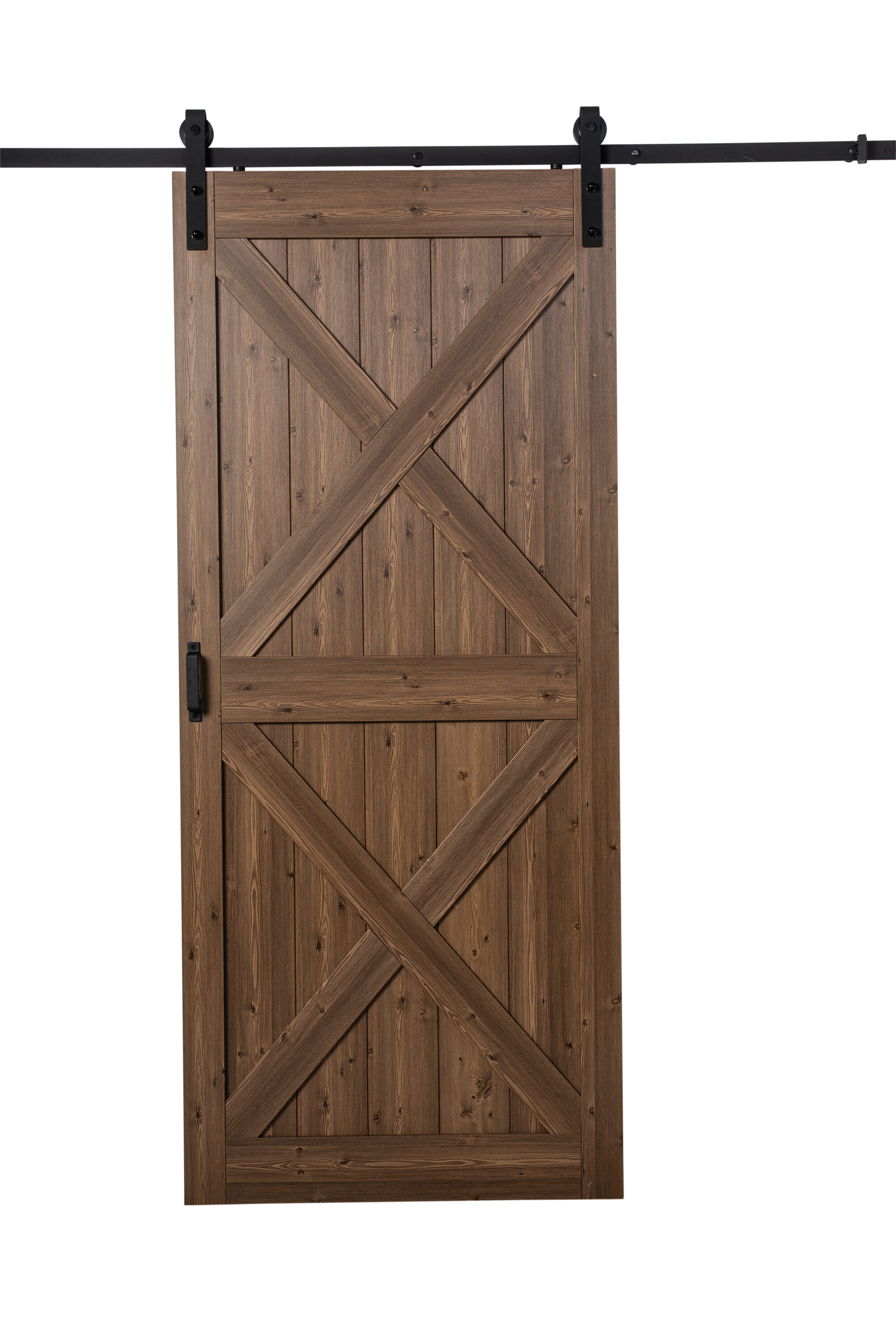 ReliaBilt 36-in x 84-in Gunstock Oak MDF Single Barn Door (Hardware Included) in Brown | BD060W01GO1GOE36084