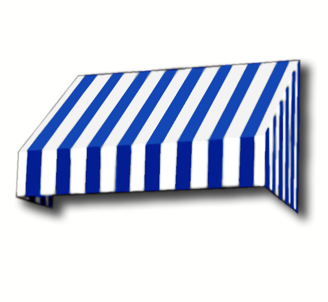 Awntech CN33-5BBW 172.5-in Wide x 36-in Projection x 44-in Height Fabric Striped Window/Door Awning