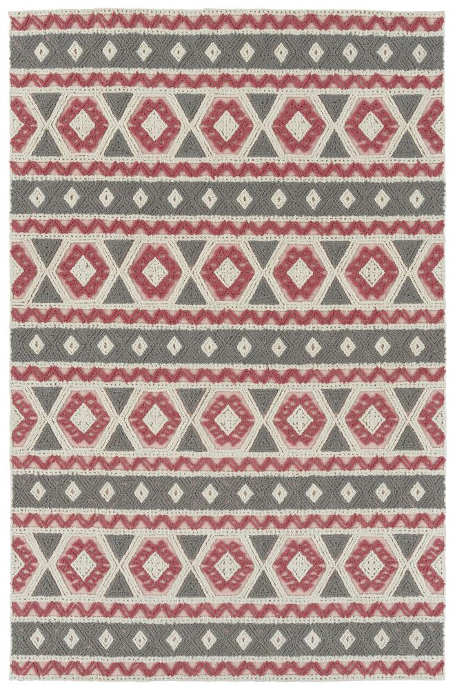 Kaleen Ayrlies Garden 3 x 5 Grey Indoor/Outdoor Geometric Global Handcrafted Throw Rug