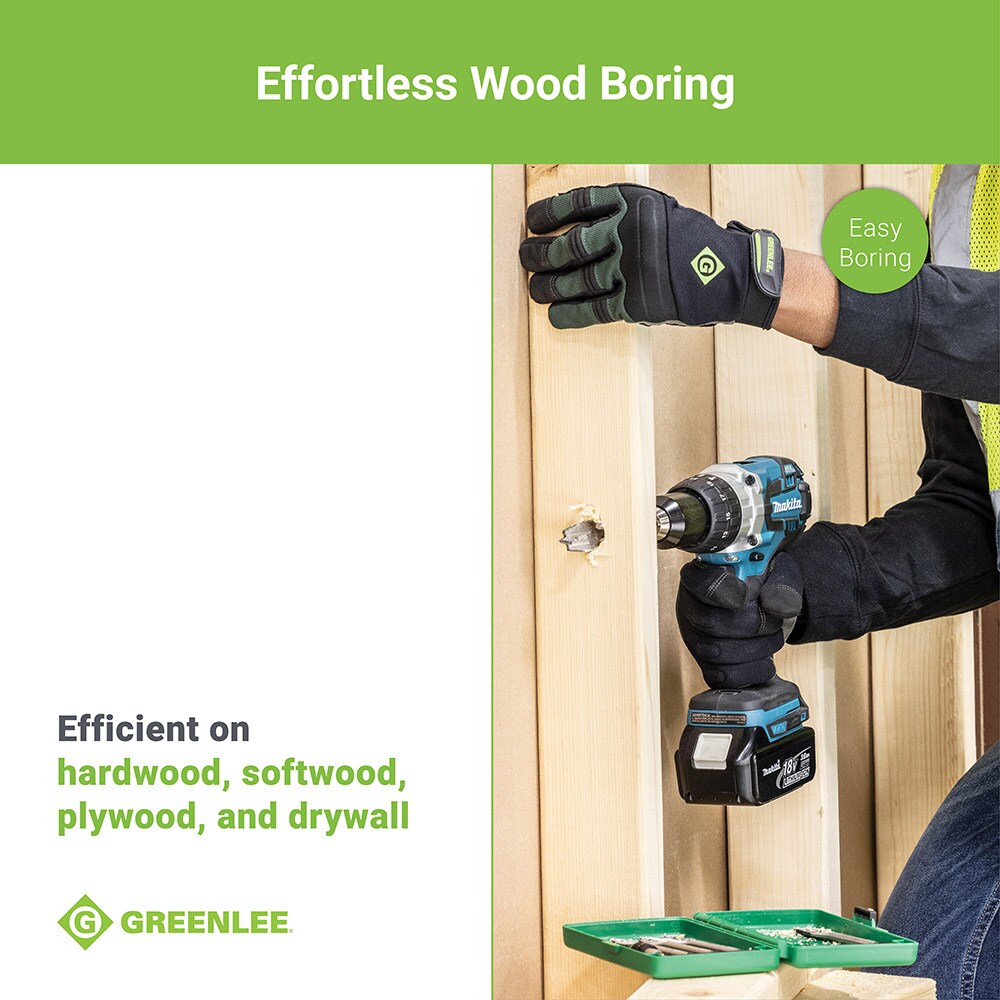 Greenlee 7Piece x 6in Woodboring Selffeed Drill Bit Set in the