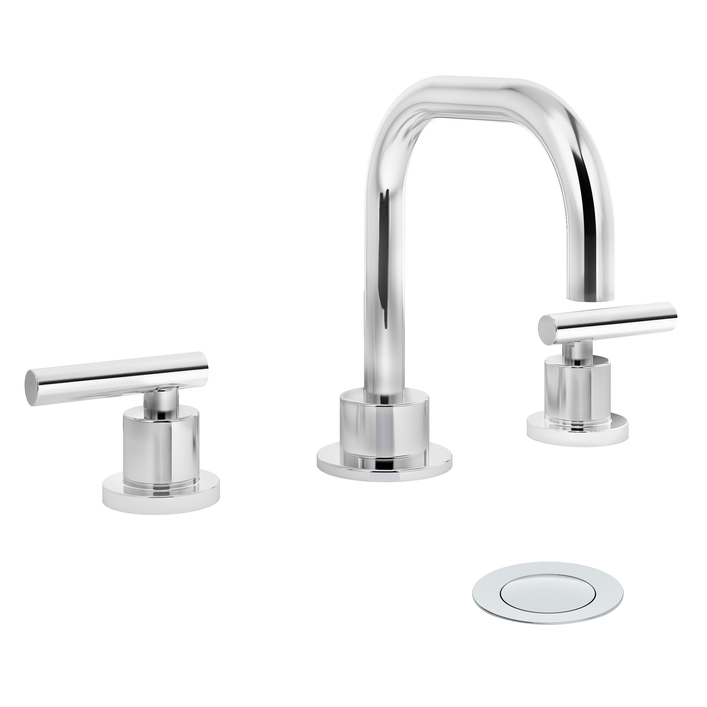 Symmons SLW3512PP Dia Polished Chrome Widespread 2-handle WaterSense High-arc Commercial/Residential Handle Bathroom Sink Faucet with Drain