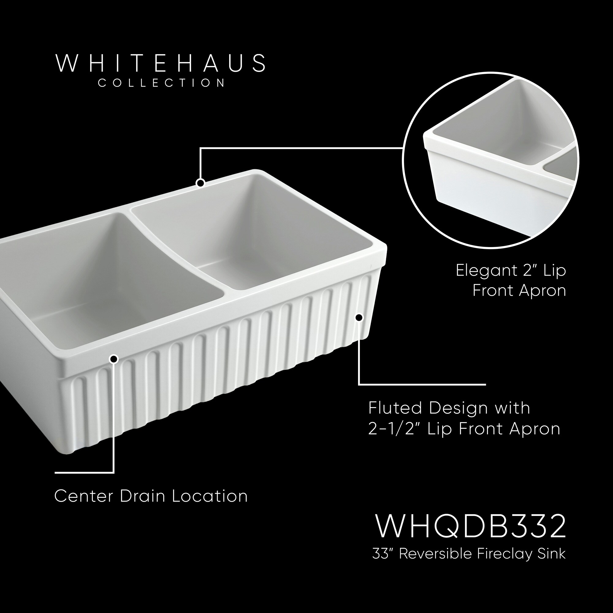 Whitehaus Collection WHQDB332-WHITE Kitchen-Sinks - View #6