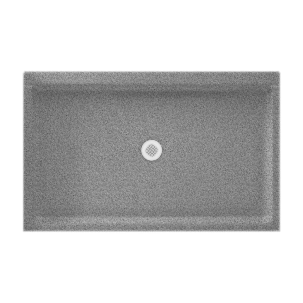 SWAN SF03454MD.042 34-in W x 54-in L Gray Granite Rectangle Shower pan base with 4.5-in H Threshold (Center Drain)