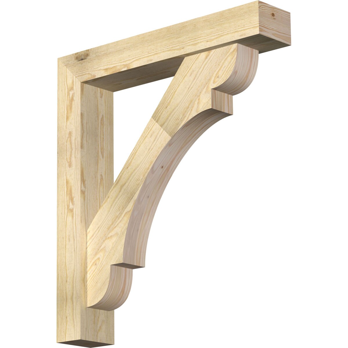 Ekena Millwork 1463659 Olympic block rough sawnbracket with offset brace 6-in x 32-in x 36-in Douglas fir Brown Wood Standard bracket