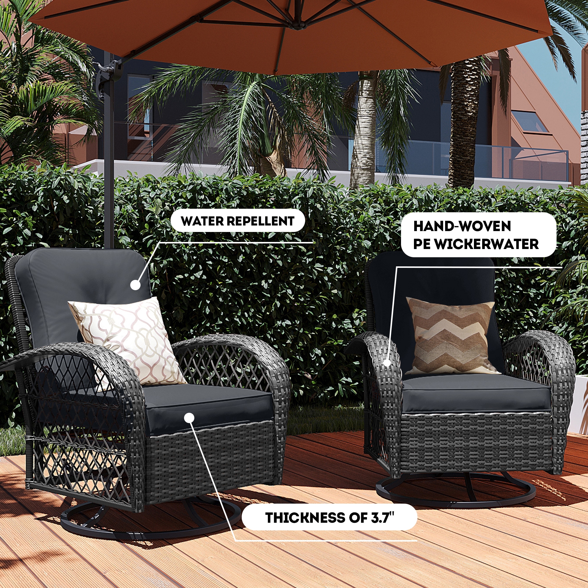 Patio Watcher LHY-B-DGRAY Patio-Conversation-Sets - View #5