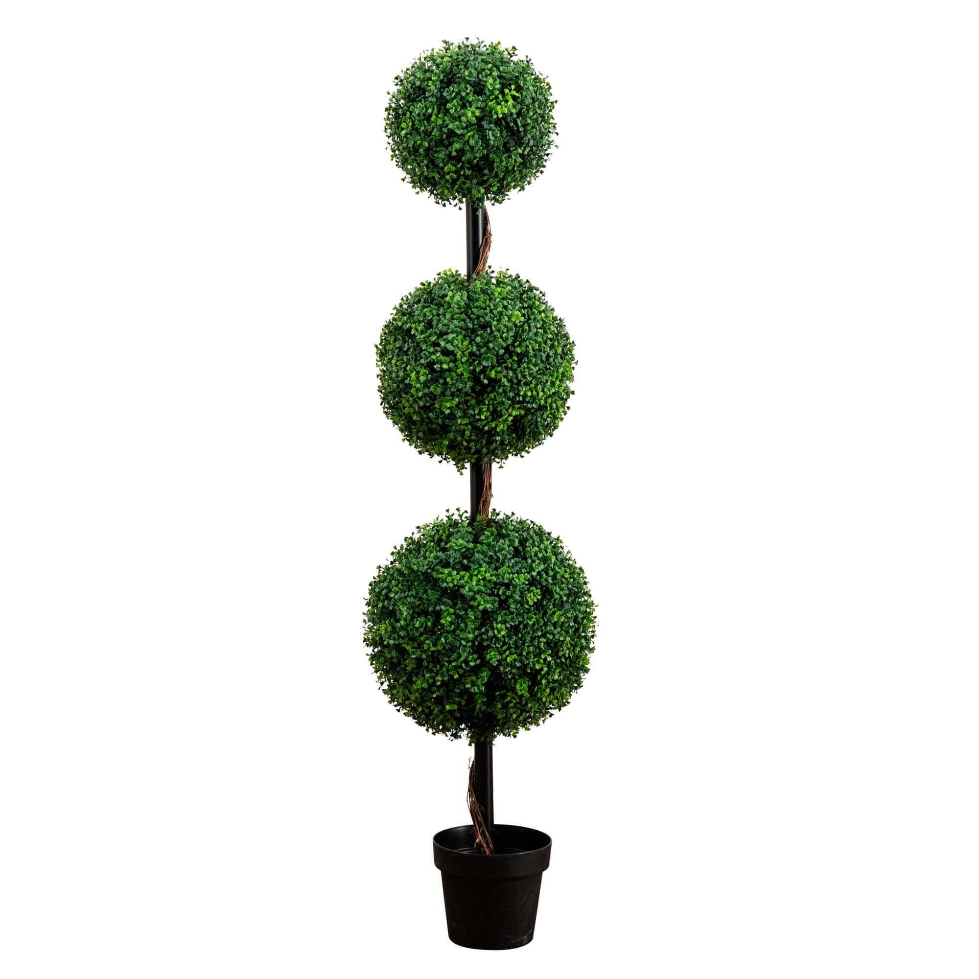 Nearly Natural T4559 60-in Green Indoor/Outdoor Floor Boxwood Artificial tree