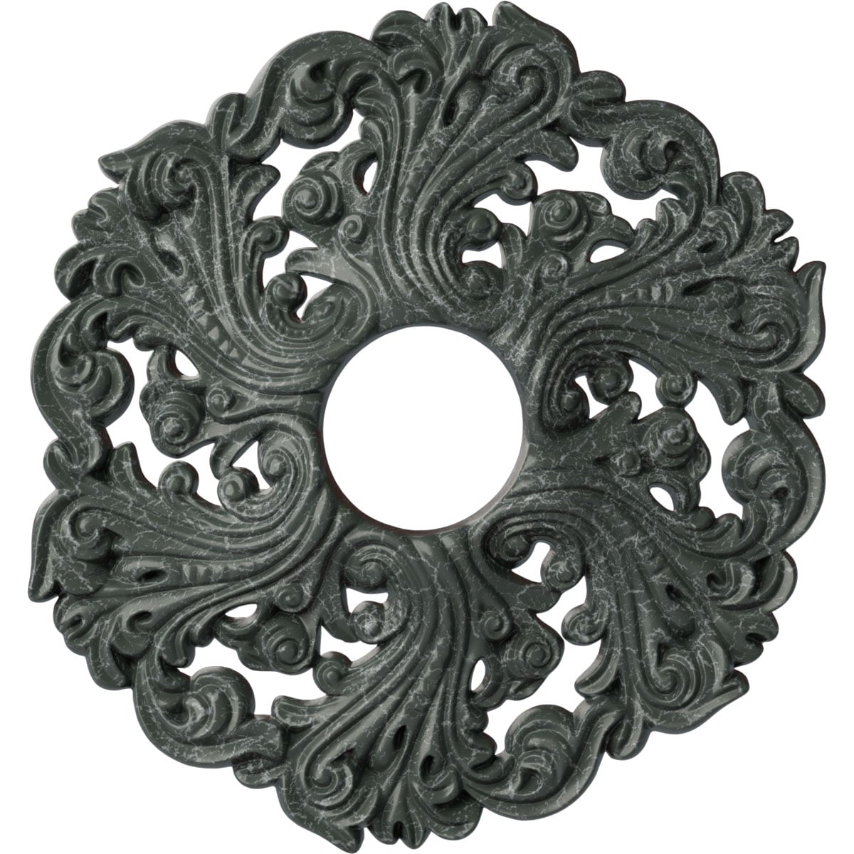 Ekena Millwork CM19ORAGC Orrington 19.625-in W x 19.625-in L Painted Athenian Green Crackle Polyurethane Whole Ceiling Medallion