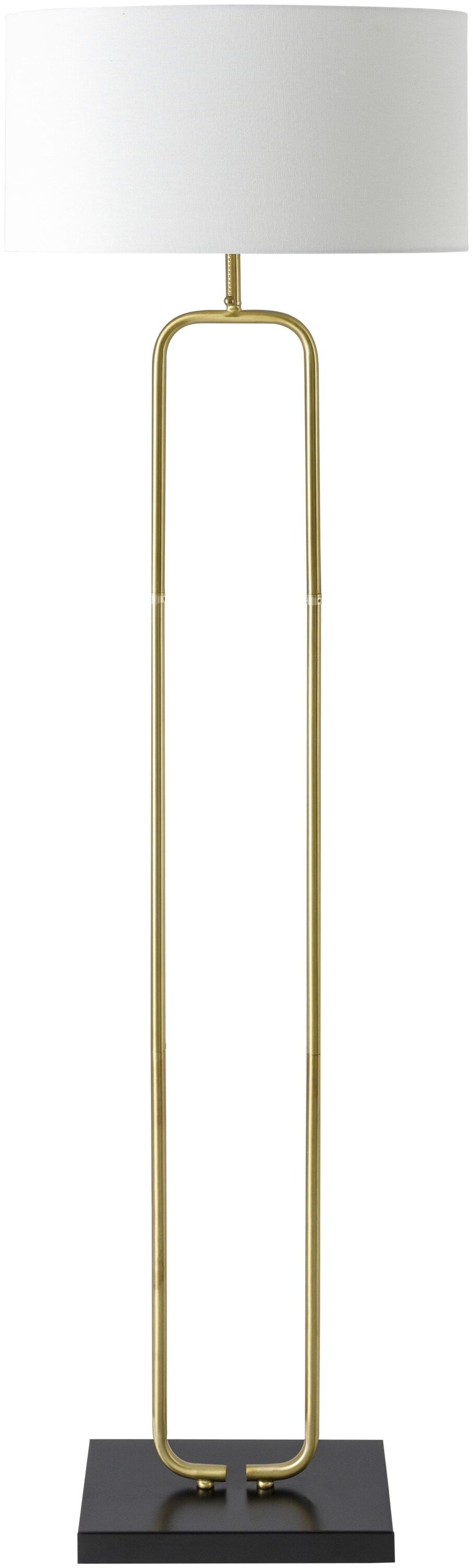 Livabliss - Molto 73-in White/Metallic - Brass Standard Floor Lamp with Linen Shade