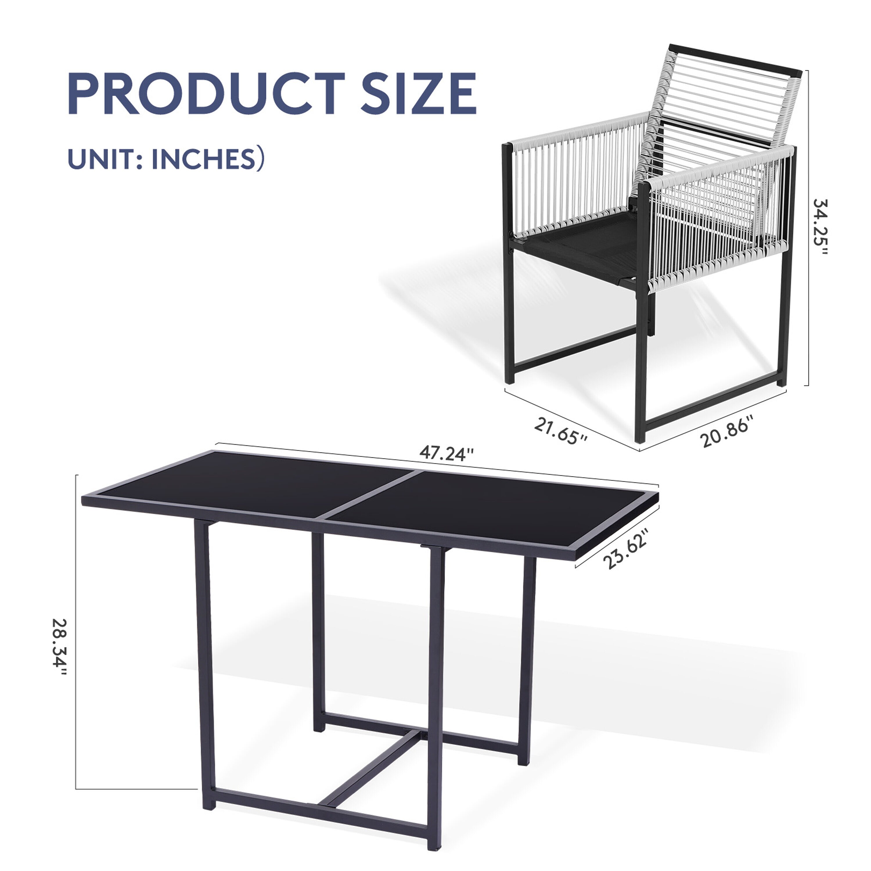 JEAREY TSLZHTJ-BK Patio-Dining-Sets - View #6