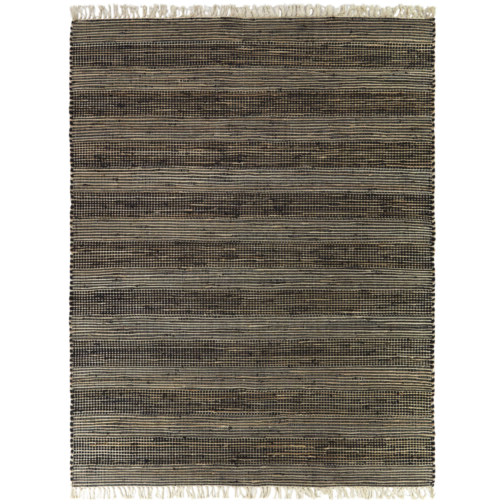 Balta 3129693 5 x 6 (ft) Cotton/Jute/Polyester Black Rectangular Indoor Solid Farmhouse/Cottage Area rug