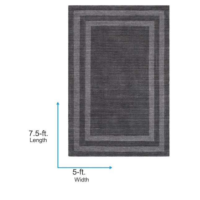 Surya Sorrento 5 X 8 Wool Charcoal Indoor Solid Area Rug at Lowes.com
