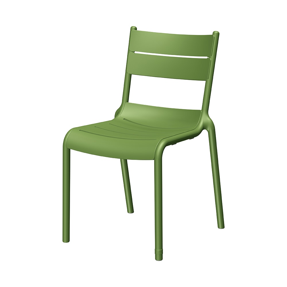 Lagoon 7220VD-BSLGS Naples Set of 2 Stackable Olive Green Resin Frame Stationary Dining Chair with Solid Seat