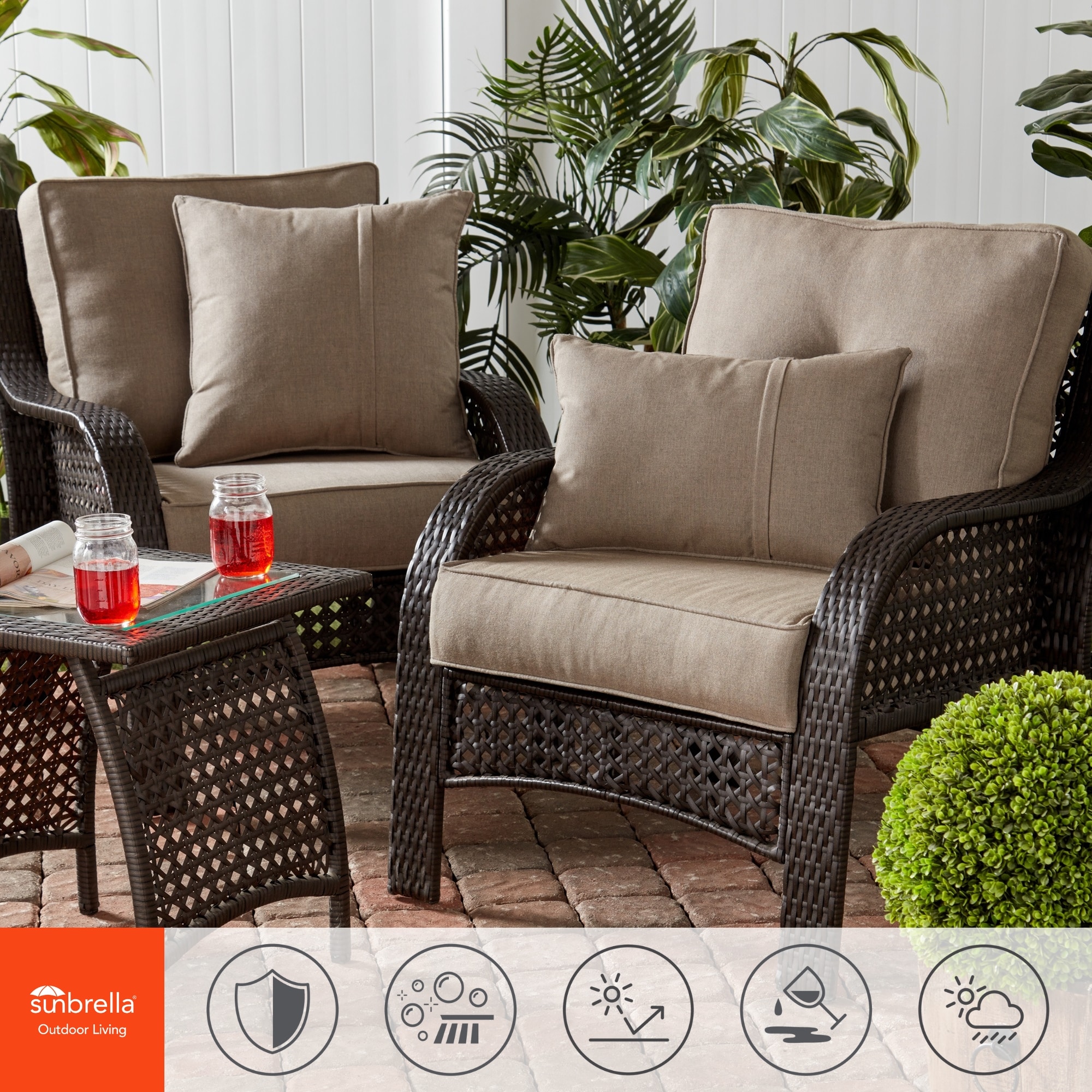 Greendale Home Fashions SP4803S2-SHALE Outdoor-Accent-Pillows - View #5