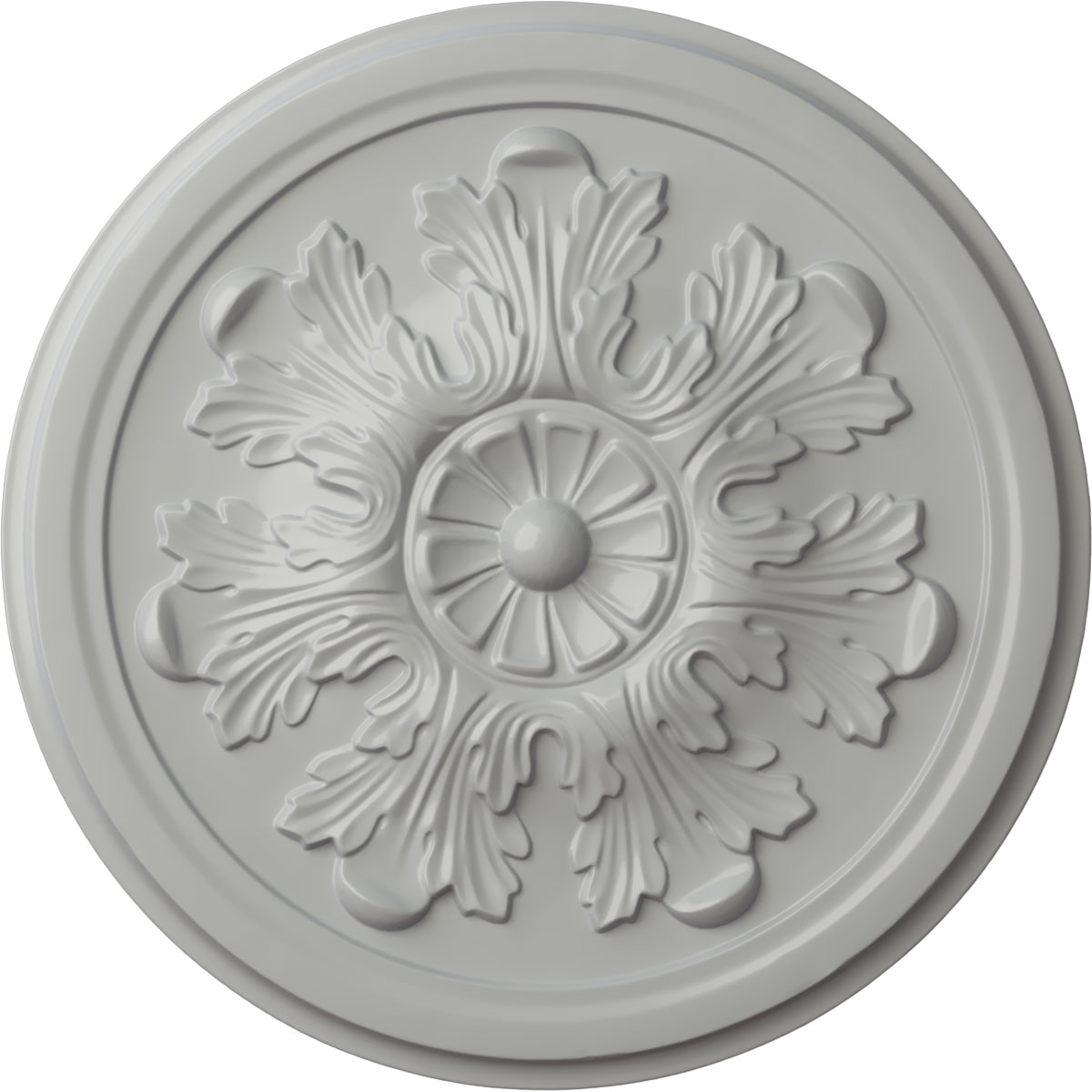 Ekena Millwork CM12LEFRF Legacy Acanthus 12.75-in W x 12.75-in L Painted Frost Polyurethane Whole Ceiling Medallion