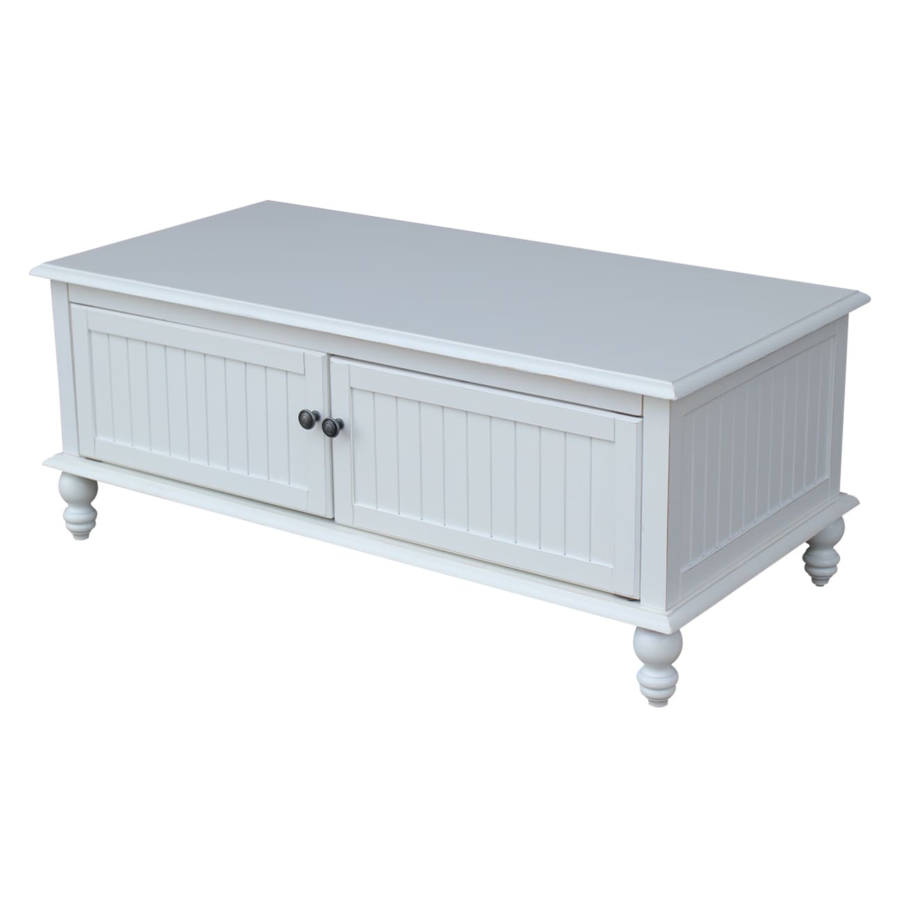 International Concepts OT07-20C2 Cottage Beach White Rubberwood Wood Casual Coffee Table with Storage
