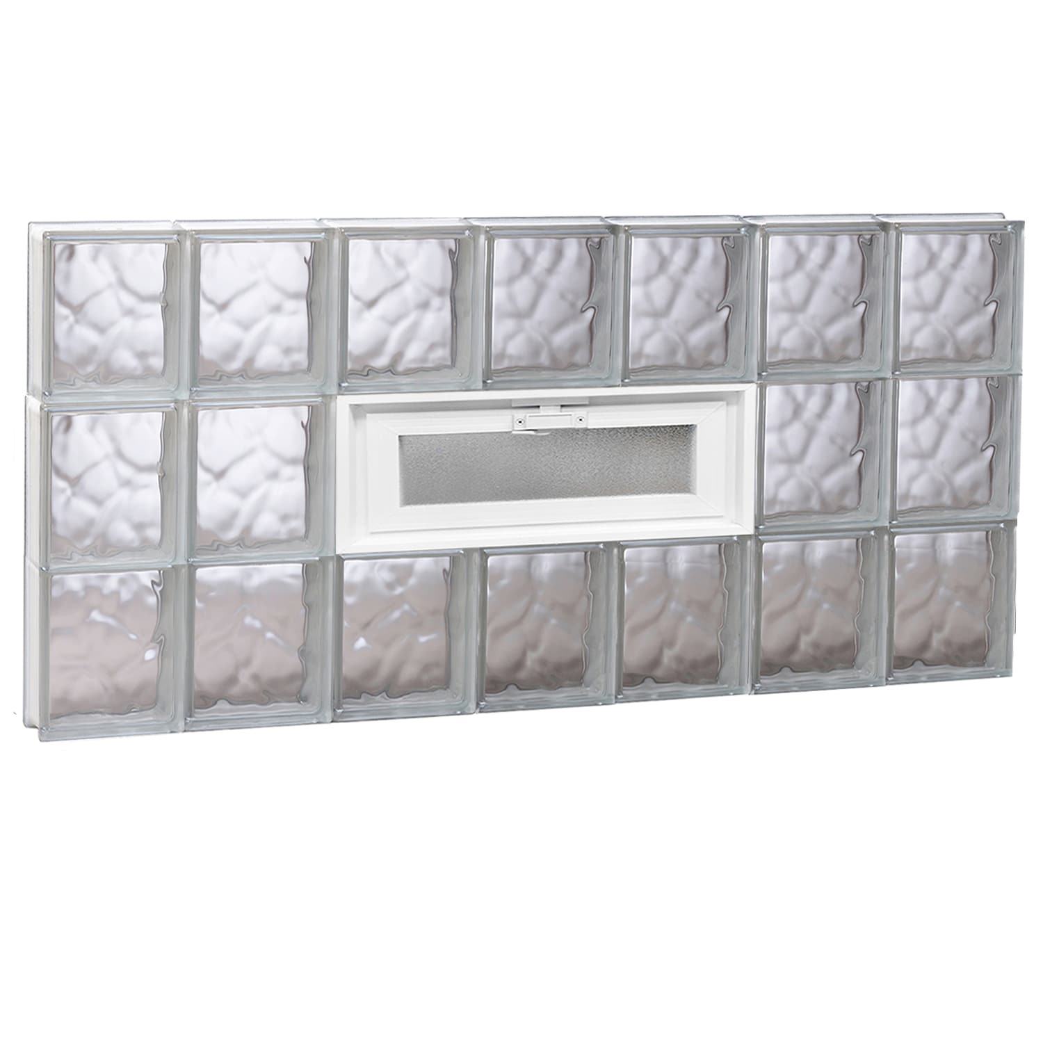 REDI2SET V4224DC Wavy Glass 40-1/4-in x 23-1/4-in Frameless Replacement Vented Glass Block Window