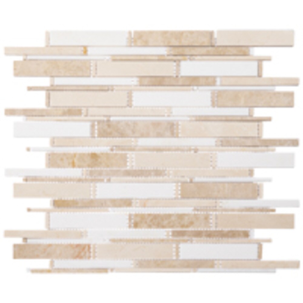 Knoll Brown and Cream Marble Mosaic Tile