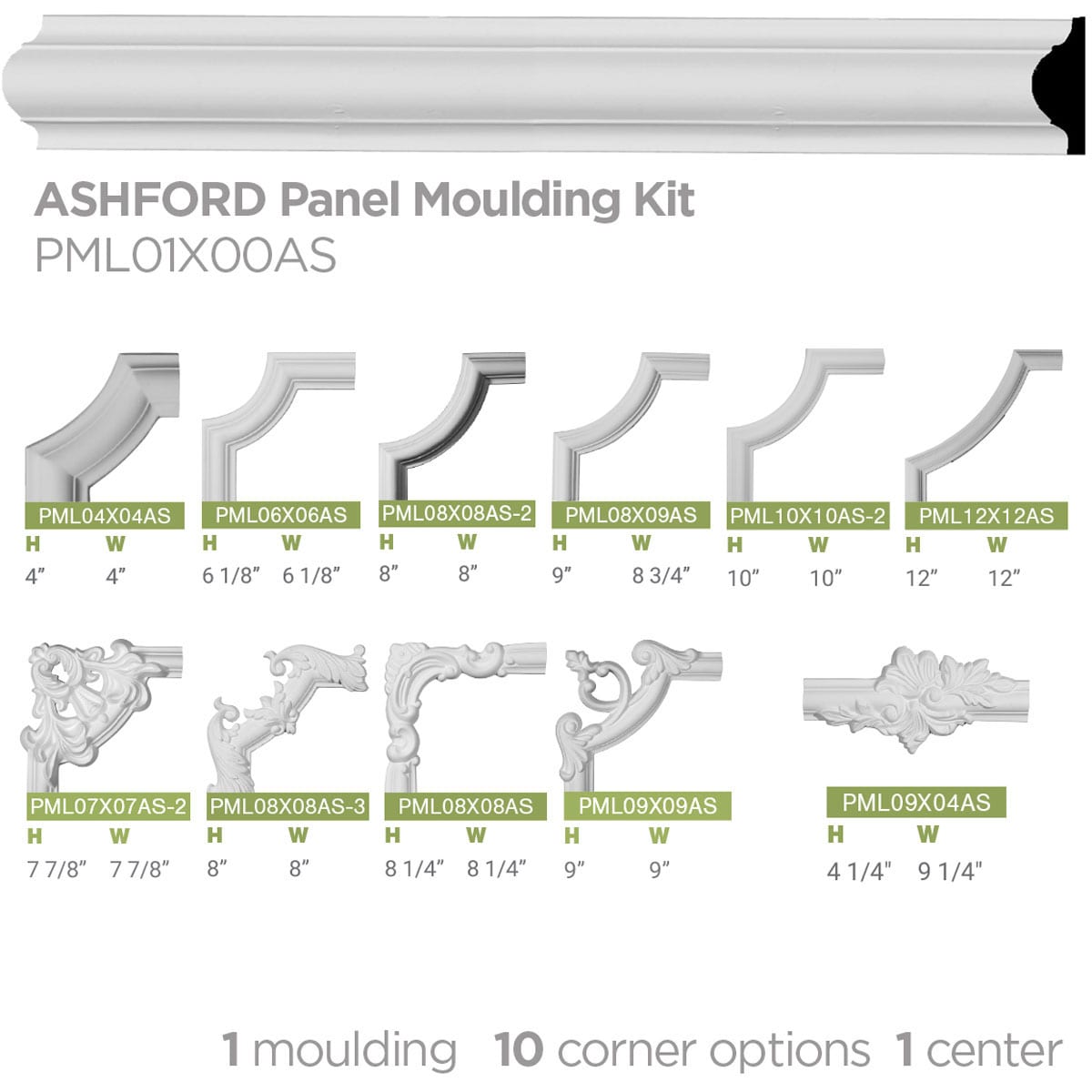Ashford Smooth White Primed Polyurethane Panel Moulding