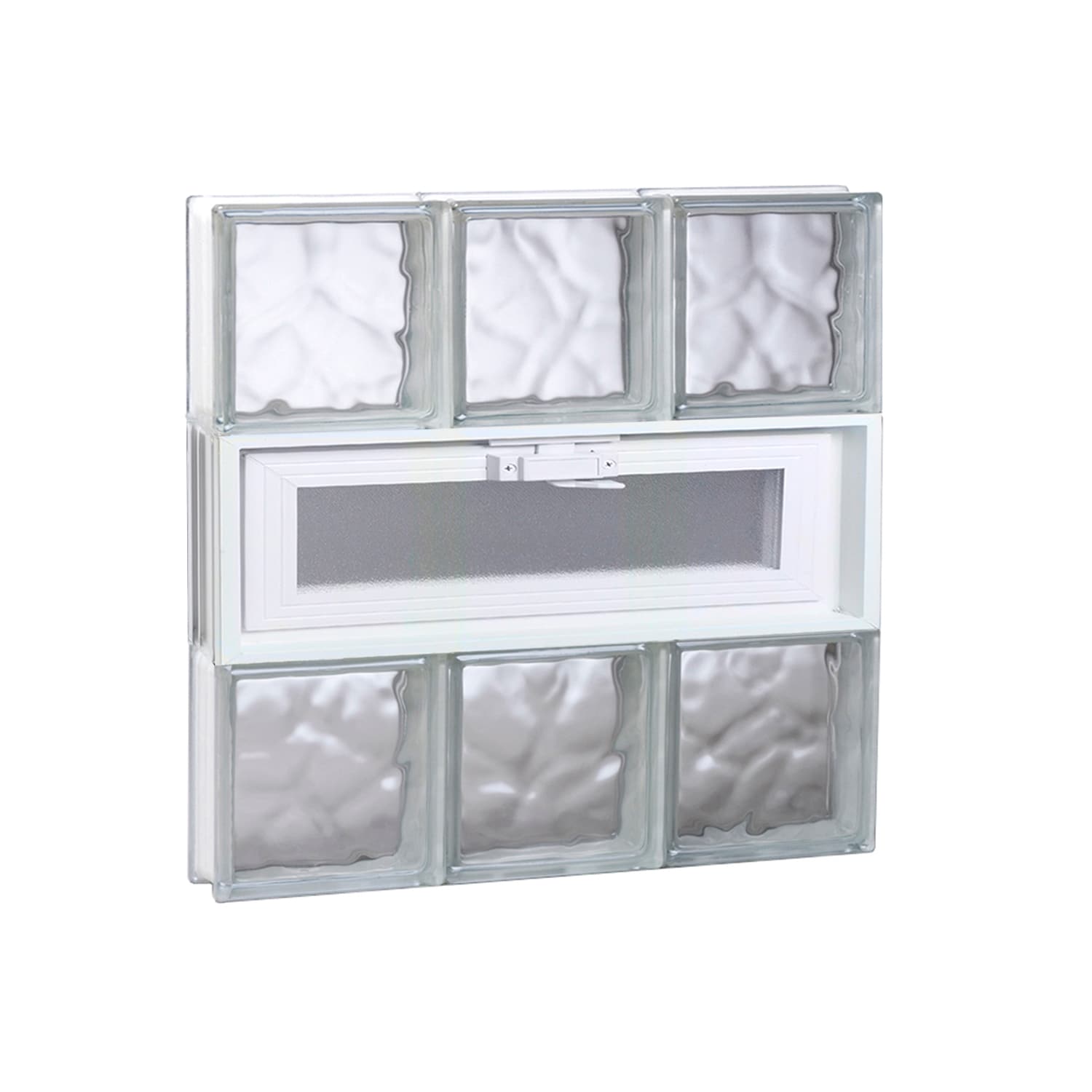 REDI2SET V1818DC Wavy Glass 17-1/4-in x 17-1/4-in Frameless Replacement Vented Glass Block Window