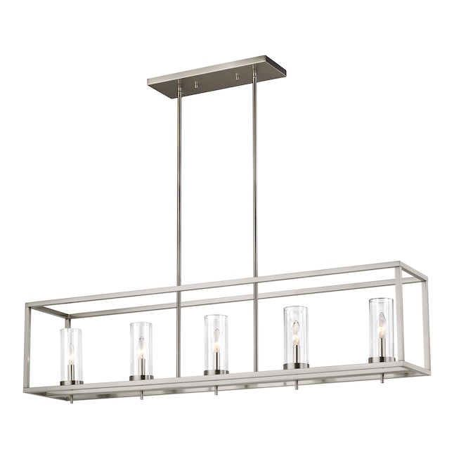 Sea Gull Lighting Zire 5 Light Brushed, 5 Light Brushed Nickel Chandelier With Clear Glass Shades