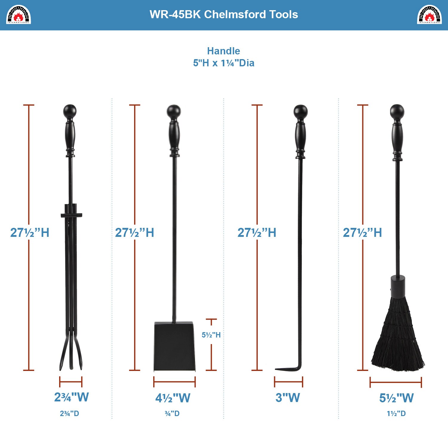 Minuteman International WR-45BK Fireplace-Tools - View #2