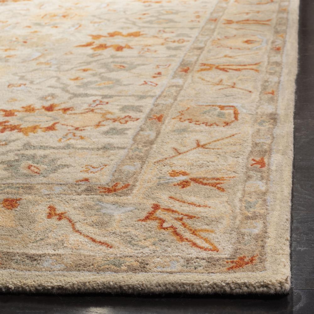 Antiquity 6' Square Beige/Gray/Orange Wool Tufted Area Rug