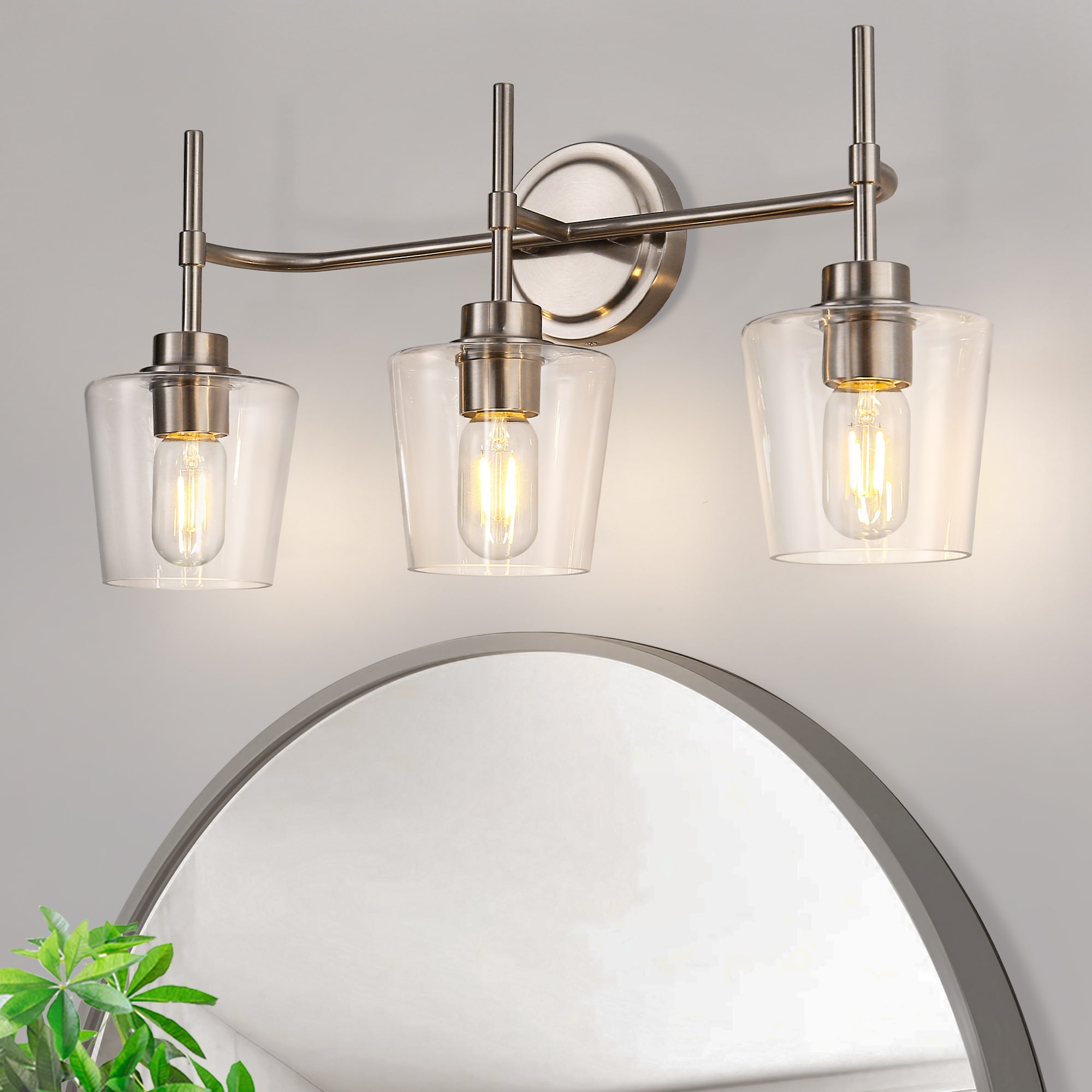 YANSUN 22.4-in 3 Light Black Industrial Bathroom Vanity light in the ...