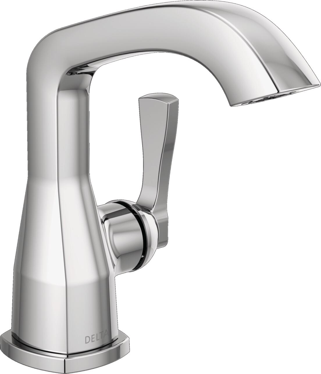 Delta 576-PR-LPU-DST Stryke Lumicoat Chrome Single hole 1-handle WaterSense Low-arc Residential Handle Bathroom Sink Faucet with Deck Plate