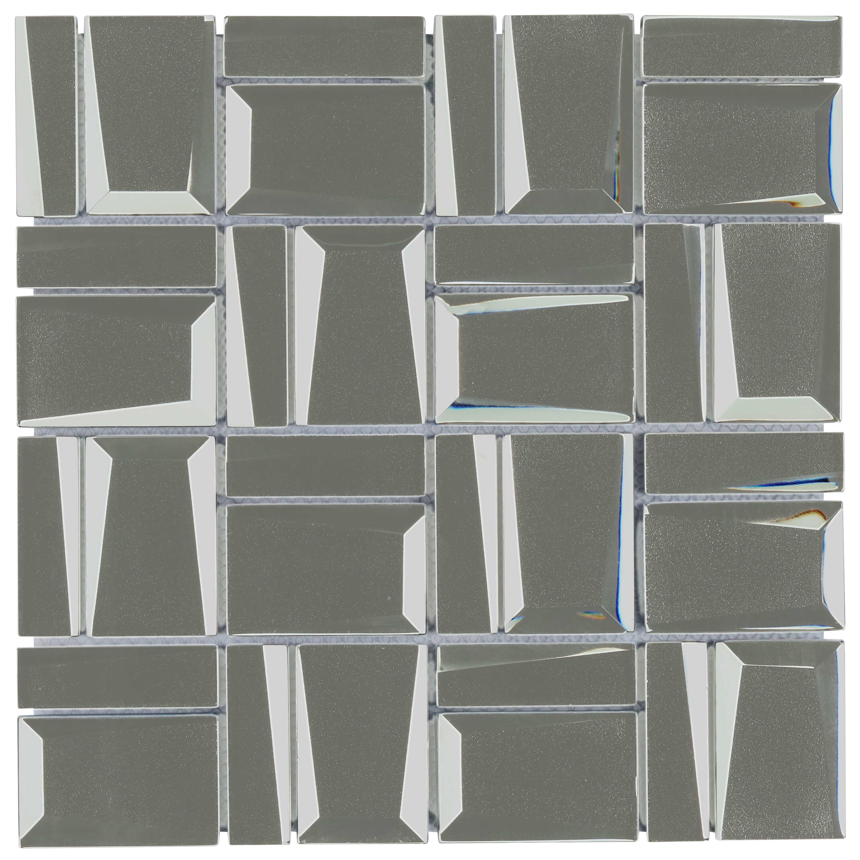 Revell 11" x 12" Glass Grid Mosaic Wall Tile (0.88 Sq. Ft. / Each)