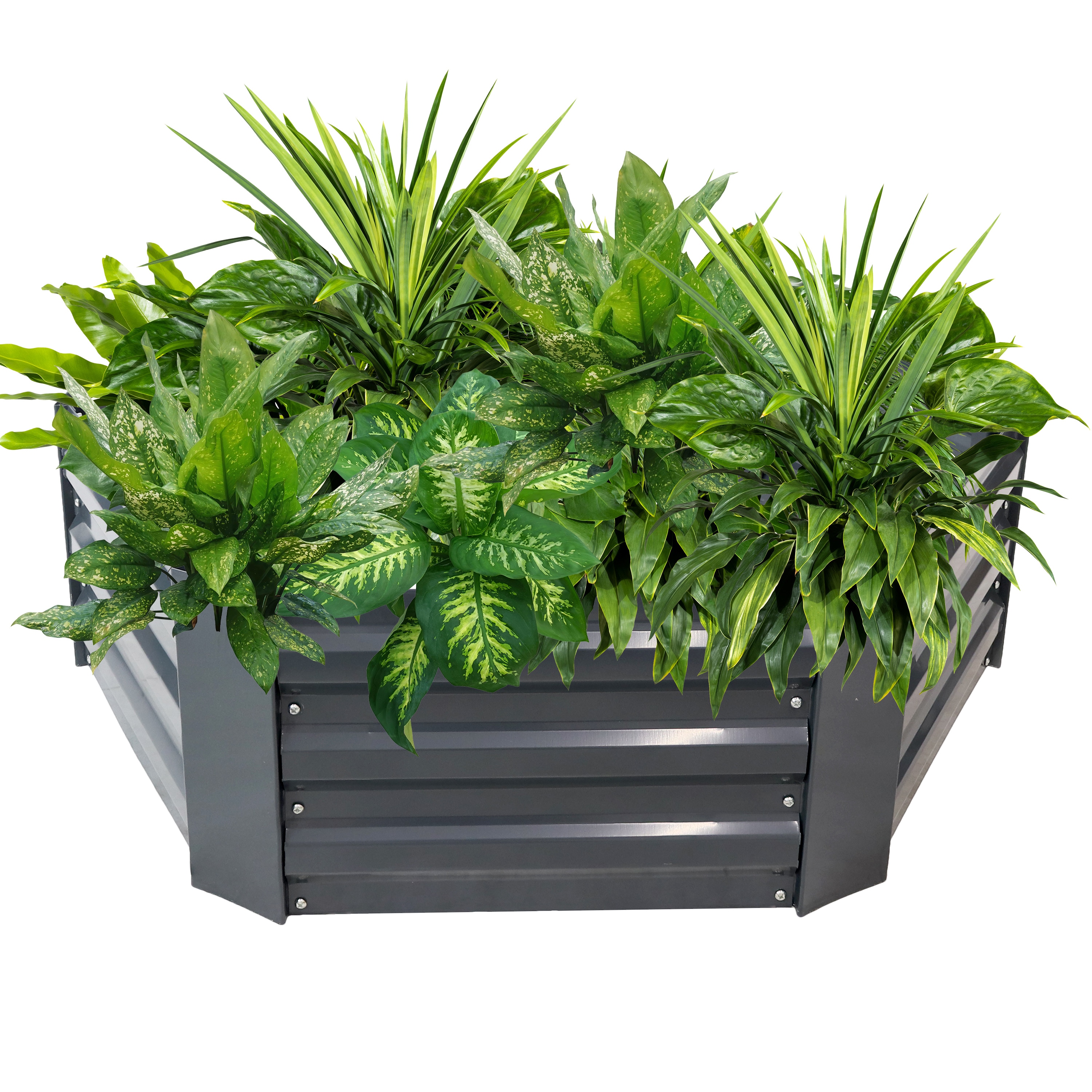 Sunnydaze Decor HB-543 40.50-in W x 36-in L x 11.75-in H Elevated Dark Gray Galvanized Metal Raised Garden Bed
