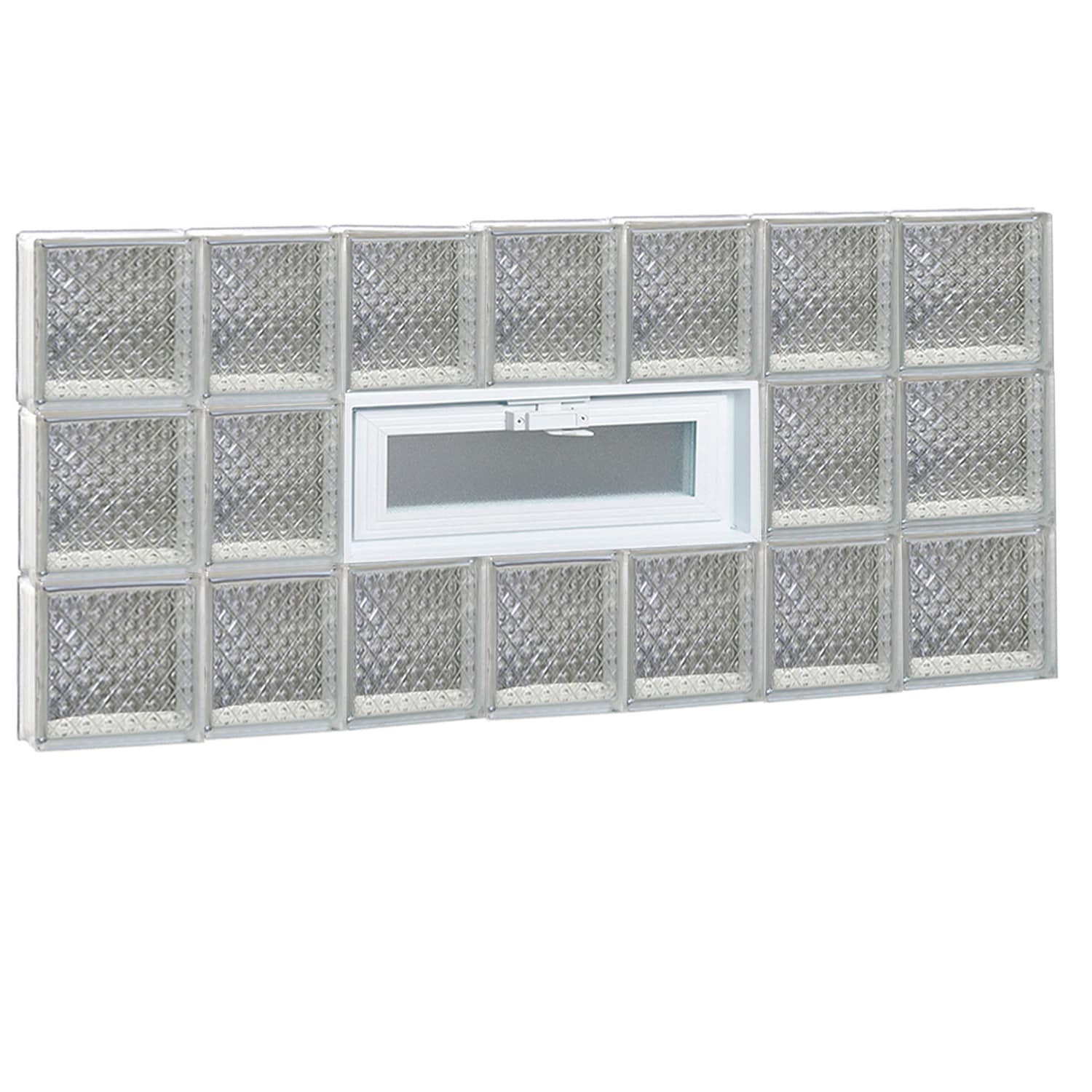 REDI2SET V4624DP Diamond Glass 44-1/4-in x 23-1/4-in Frameless Replacement Vented Glass Block Window