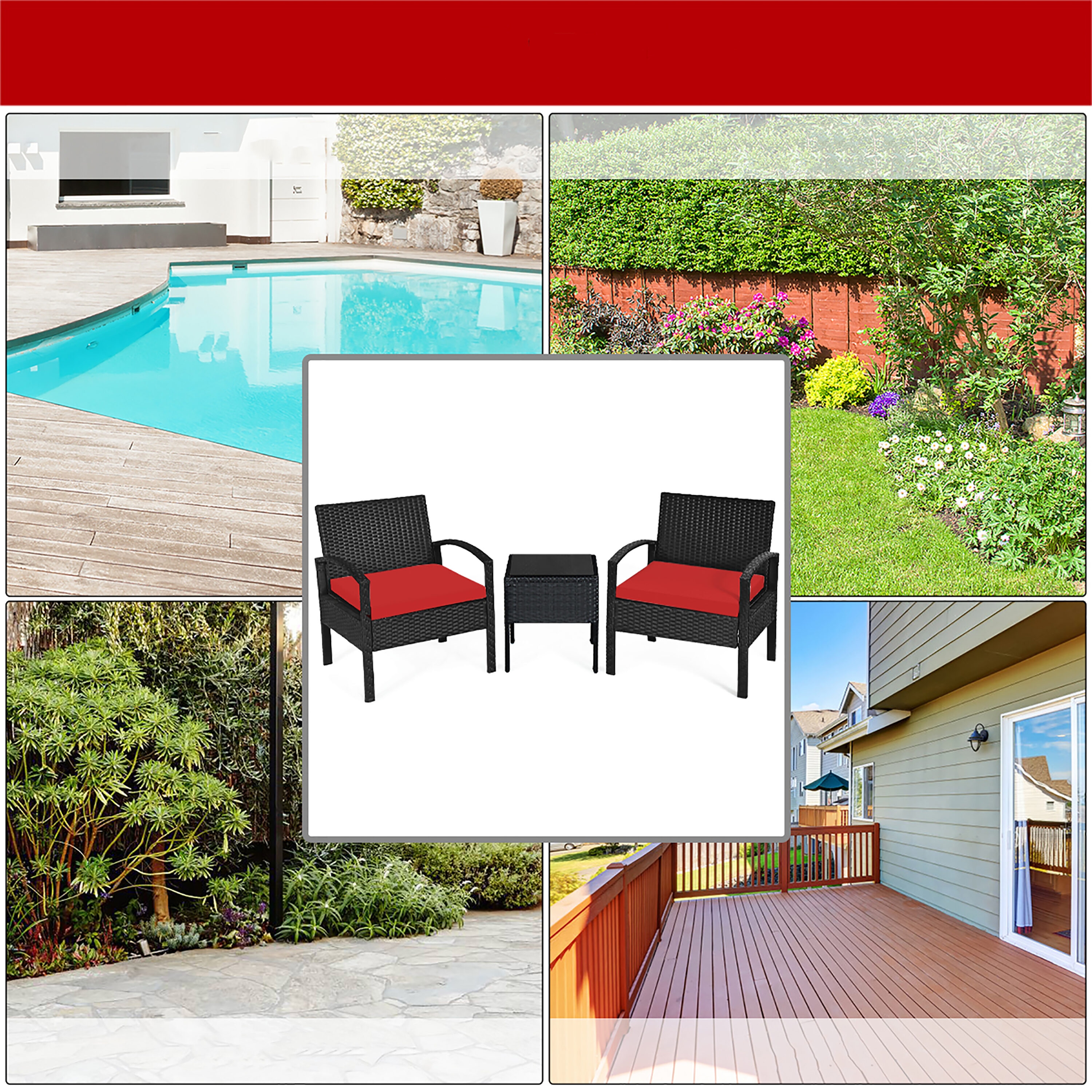 Costway HW63218RE Patio-Conversation-Sets - View #4