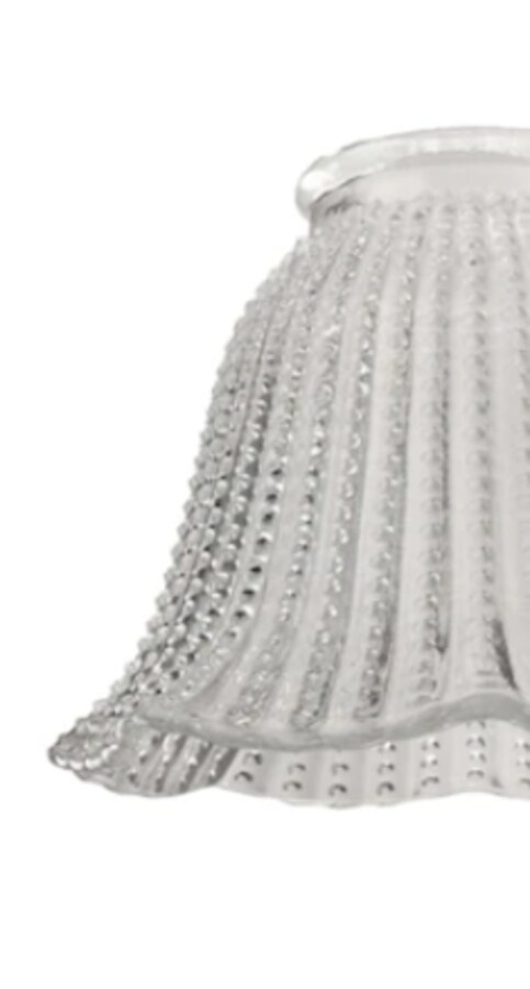Style Selections 3.75 in x 5 in Bell Clear Beaded Vanity Light Shade with 2 1 4 in Lip fitter 762C at Lowes