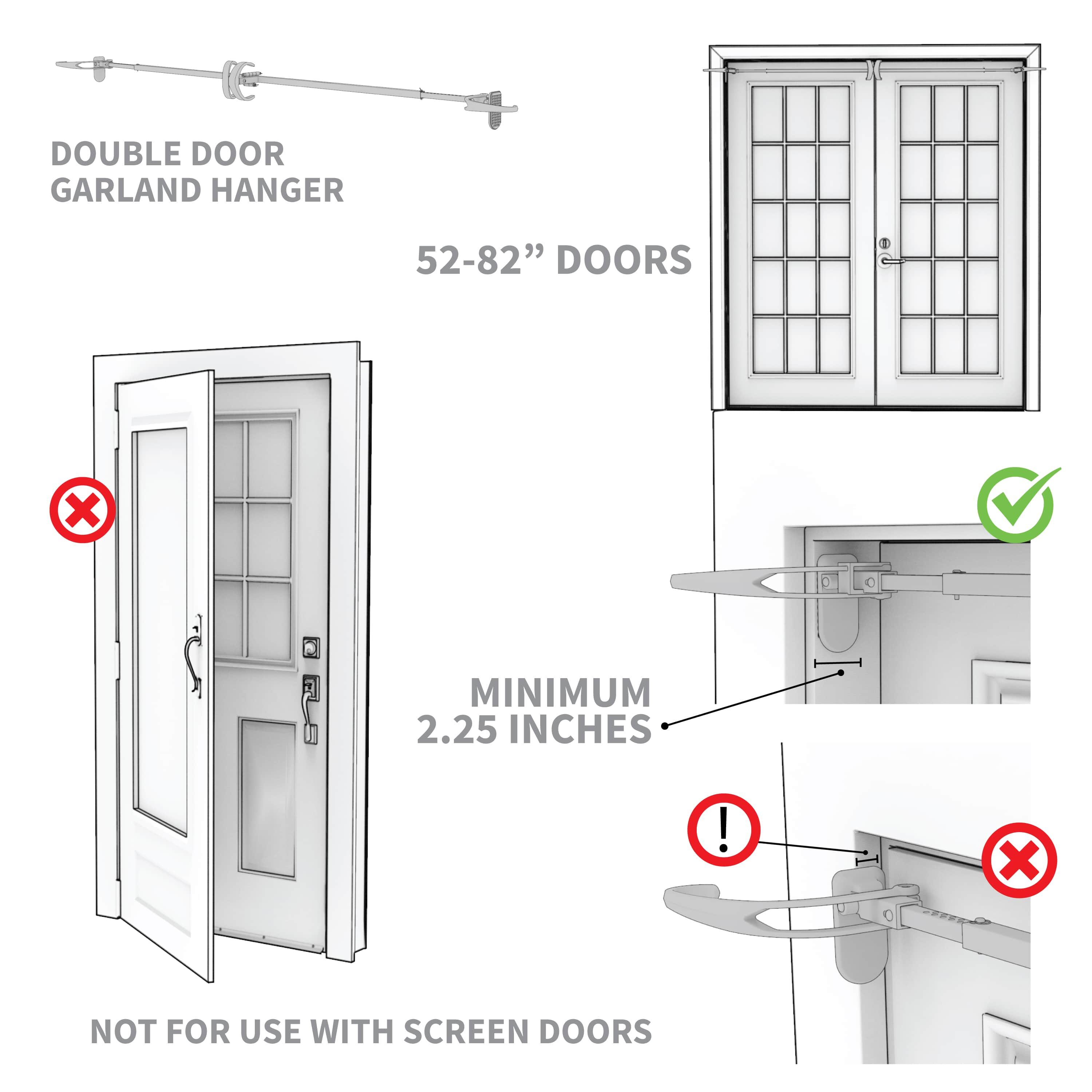 Village Lighting Double Door Garland Hanger (52-82-in Doors) Decorative ...