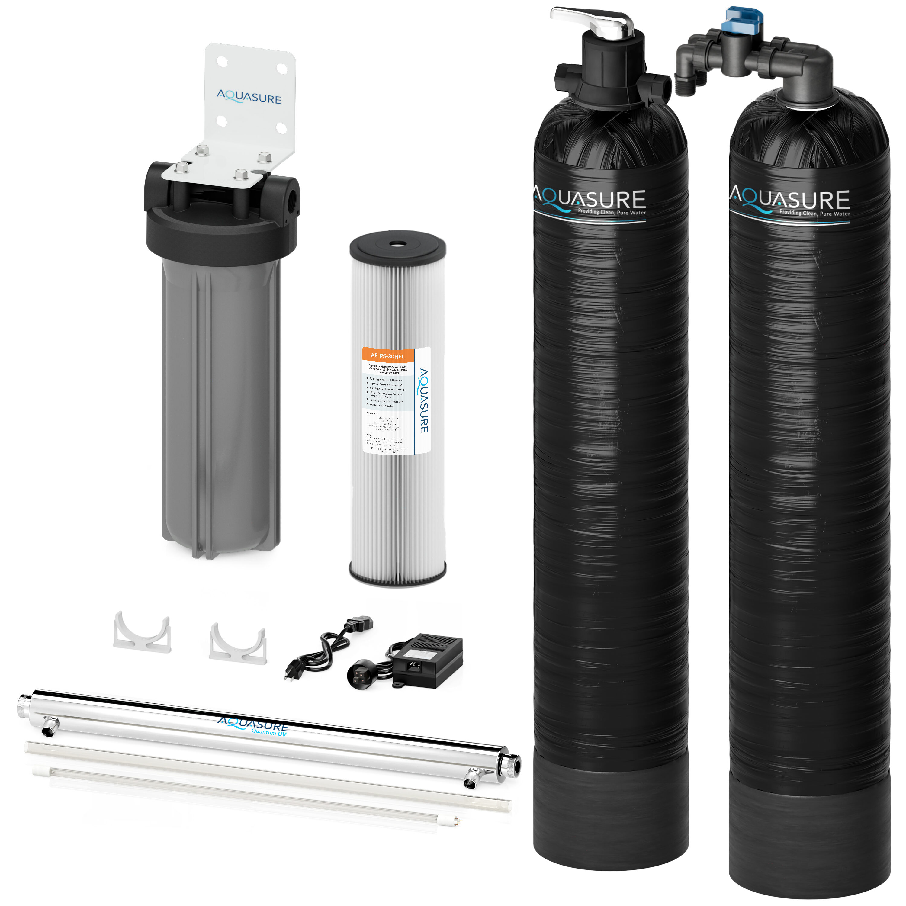 AQUASURE AS-SF15CKU Serene Series Five-stage 15-GPM Chemical absorption Hard water Whole House Water Filtration System