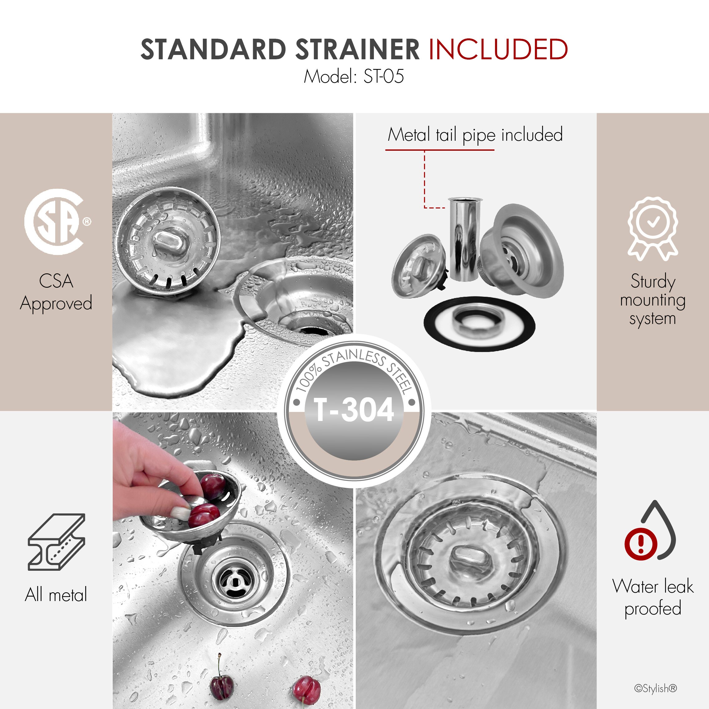 Stylish S-425T Kitchen-Sinks - View #6