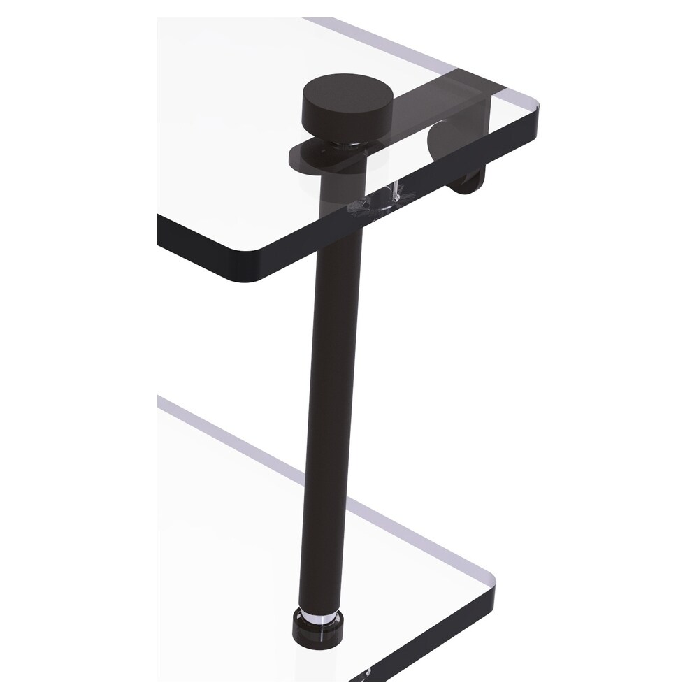 Allied Brass 16" Glass Bathroom Shelf in Oil Rubbed Bronze