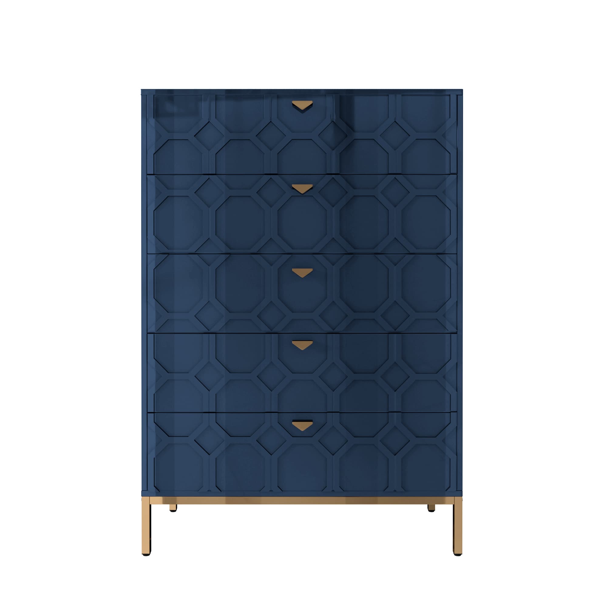 Clihome CL-JH-009015-BL-N Navy 5 -Drawer Standard chest