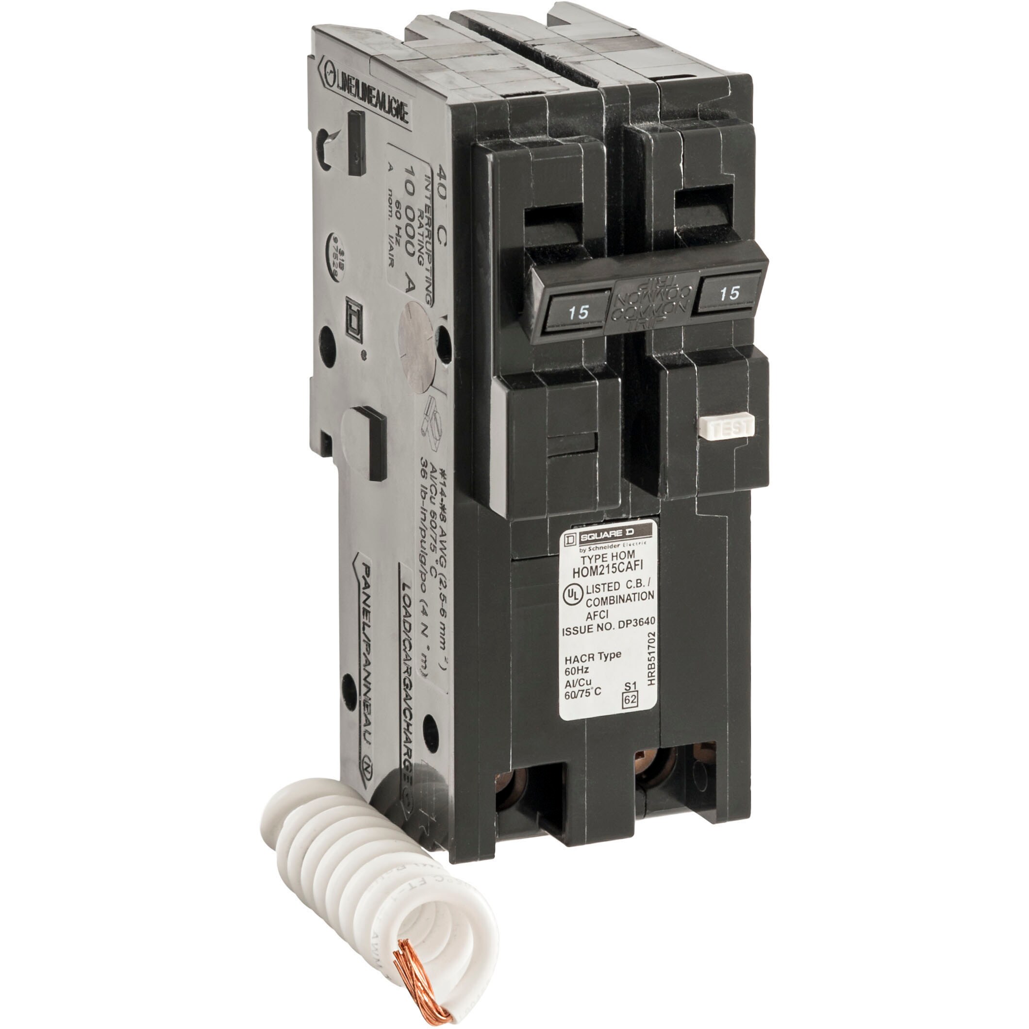 Square D Homeline 15-amp 2 -Pole Combination arc fault Circuit Breaker