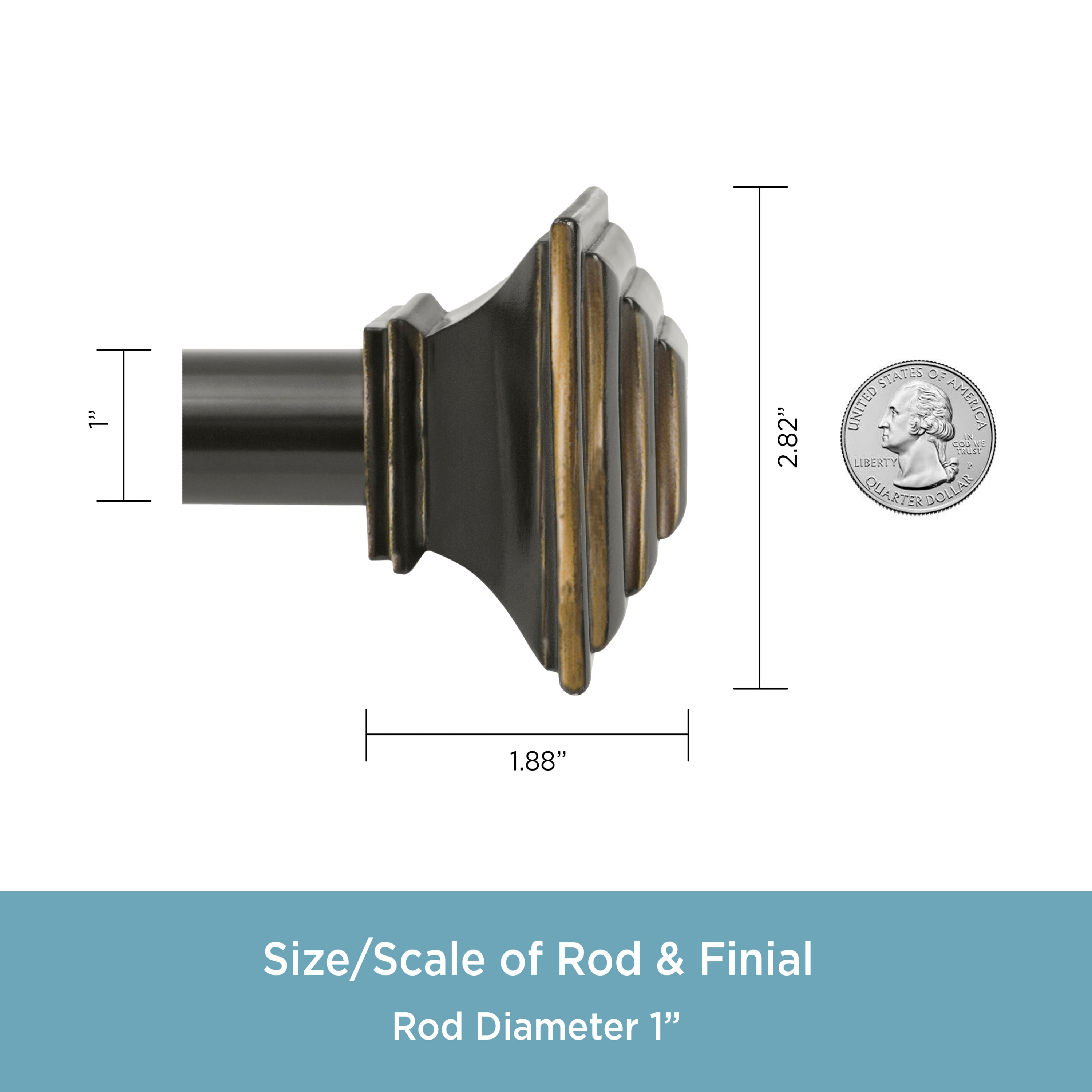 Oil Rubbed Bronze Adjustable Double Curtain Rod Set