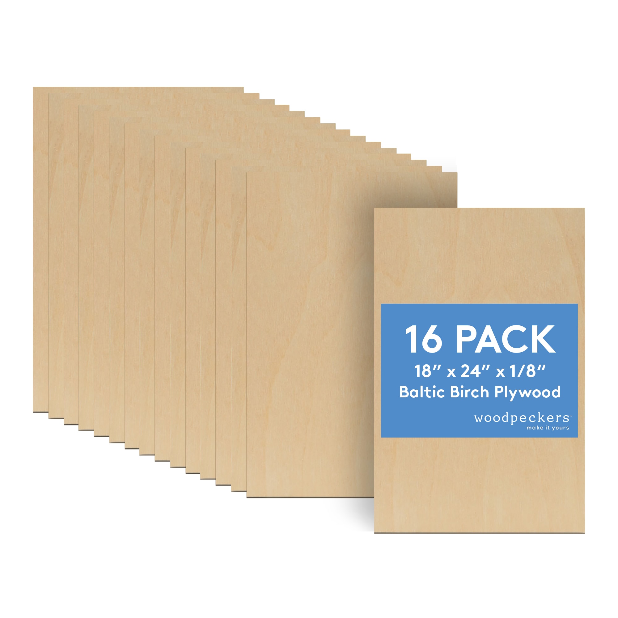 Woodpeckers Crafts MF-PLY-18-24-18-P16 1/8-in x 1-ft x 2-ft Birch Plywood
