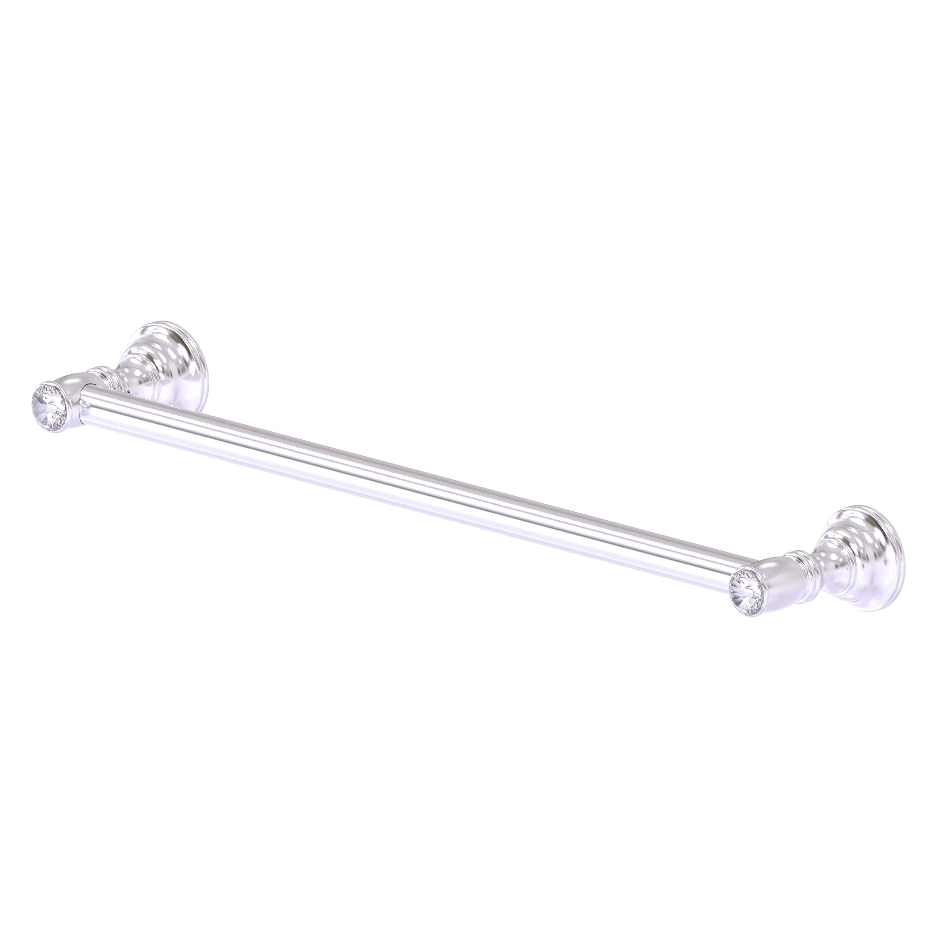 Allied Brass CC-41-24-SCH Carolina Crystal 24-in Satin Chrome Wall mount Single Towel Bar
